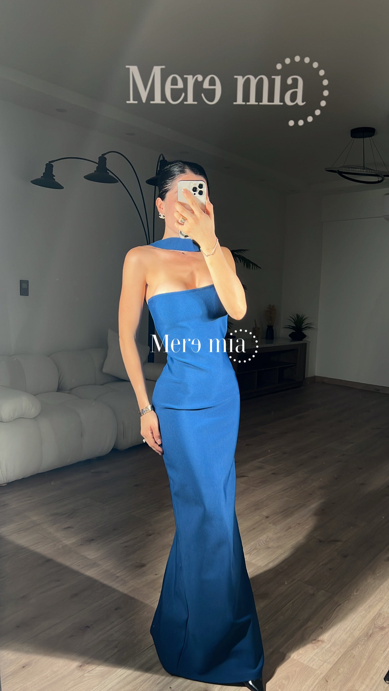 Vestido azul halter
