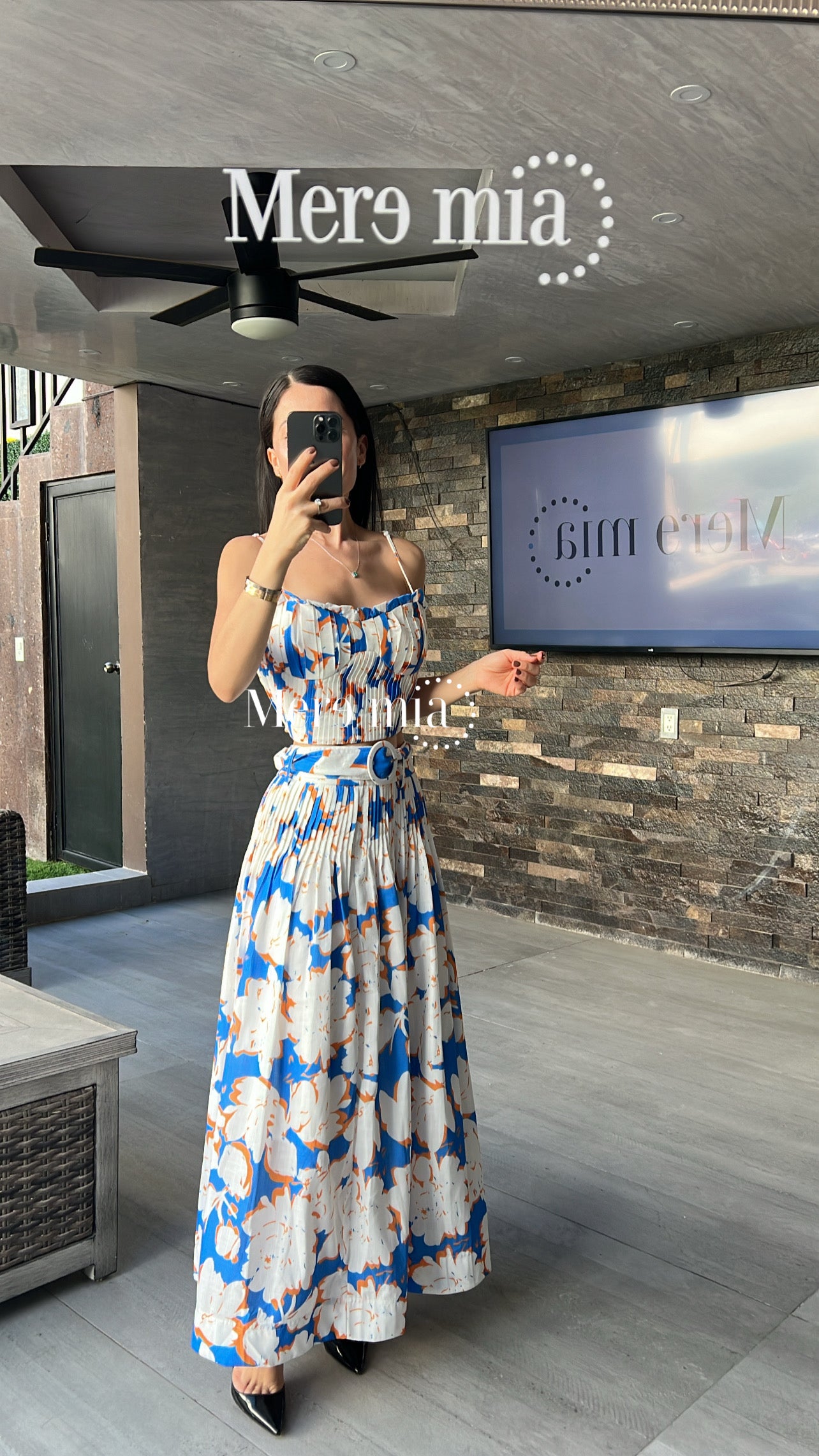 Conjunto flores azul