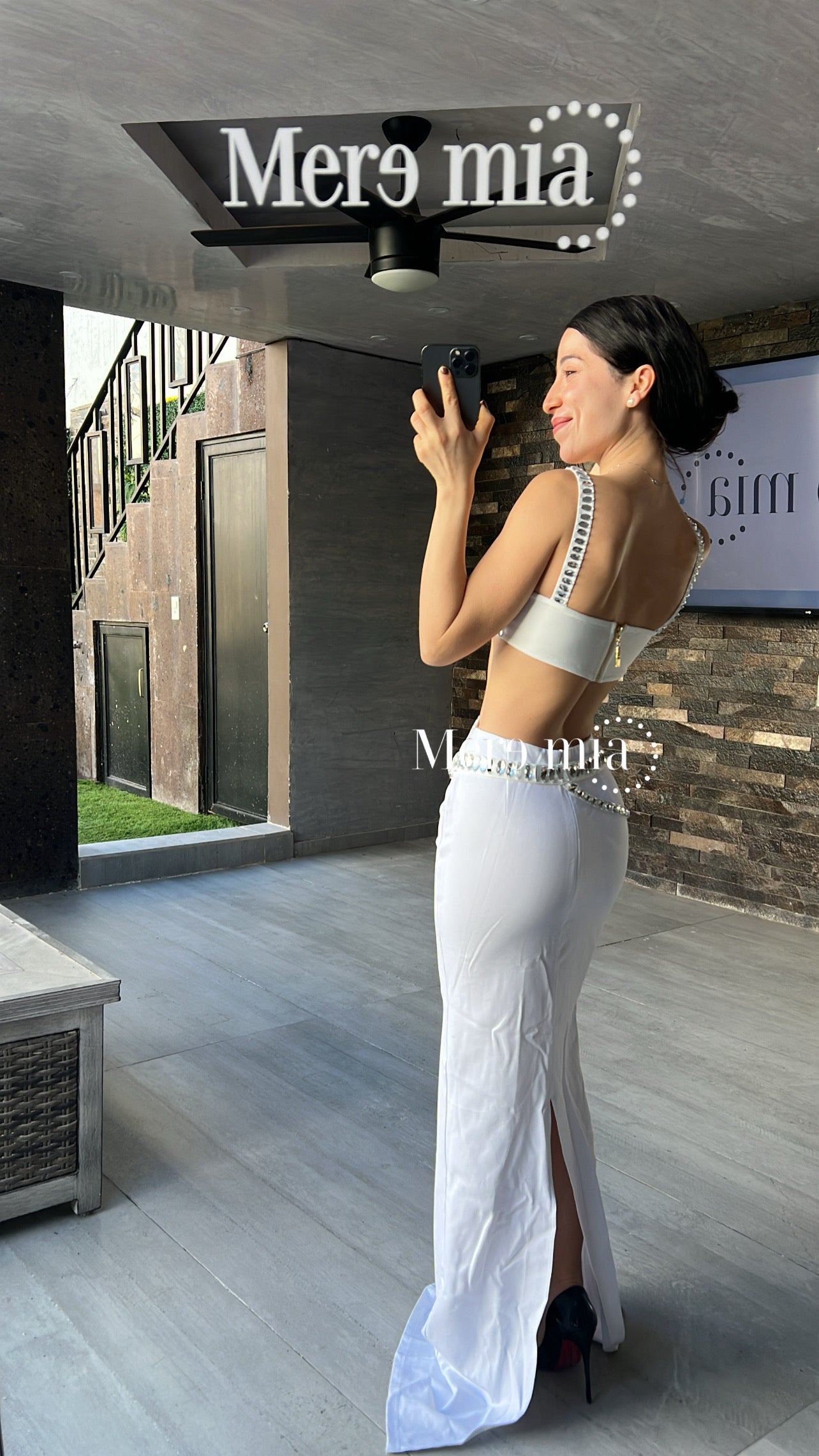 Conjunto blanco apl cuadros