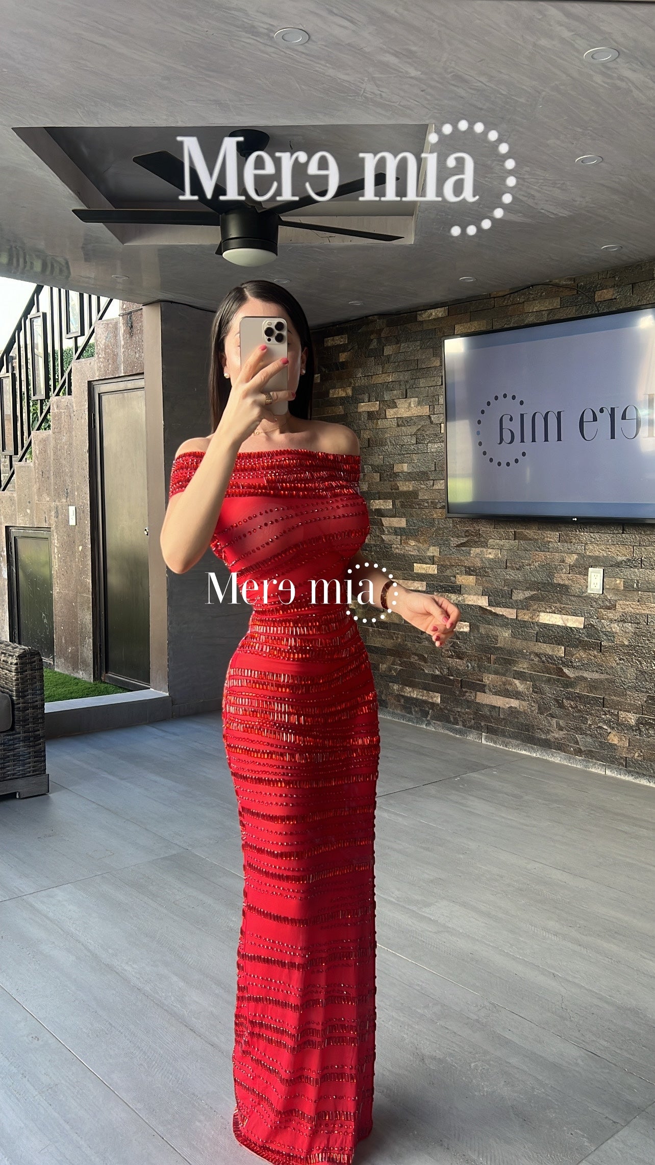 Vestido rojo apl malla