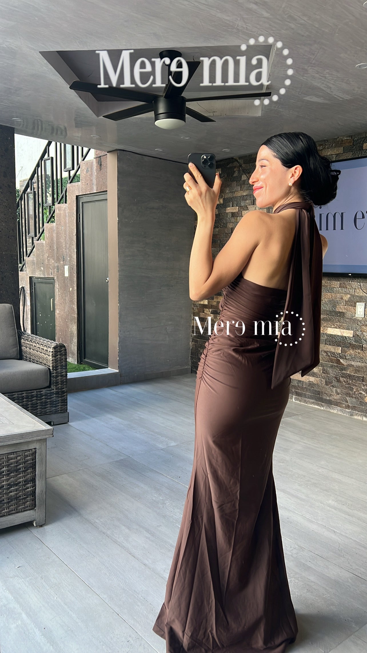 Vestido Café Cut-Out Frontal