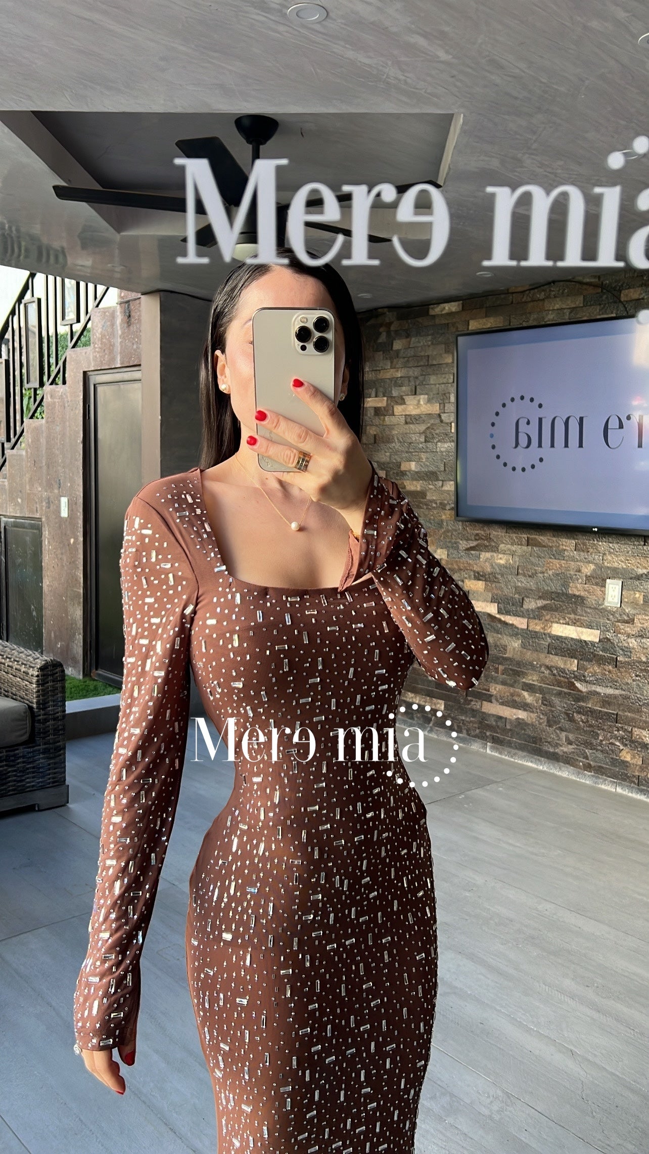 Vestido cafe plata ml