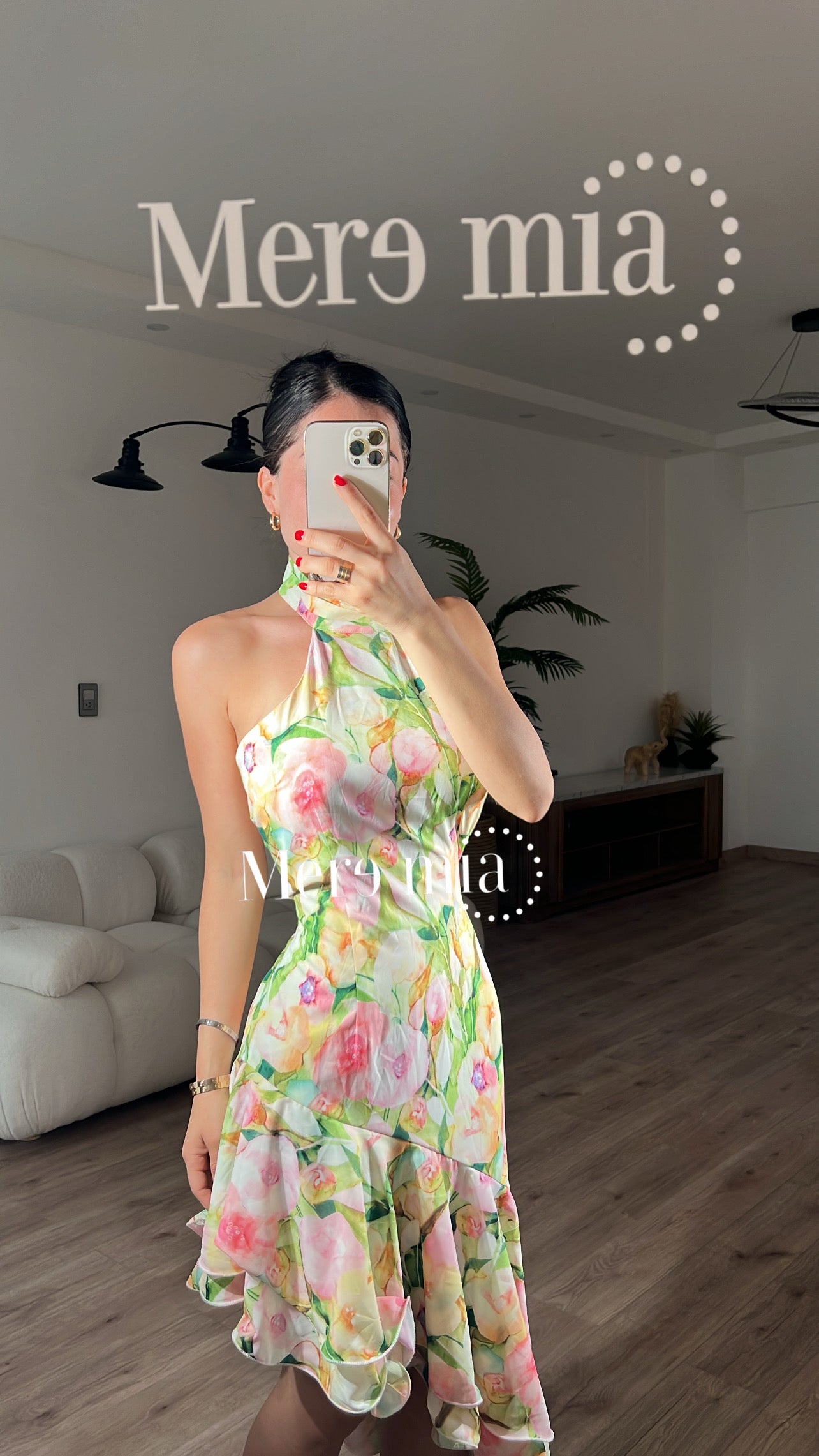 Vestido flores asimétrico