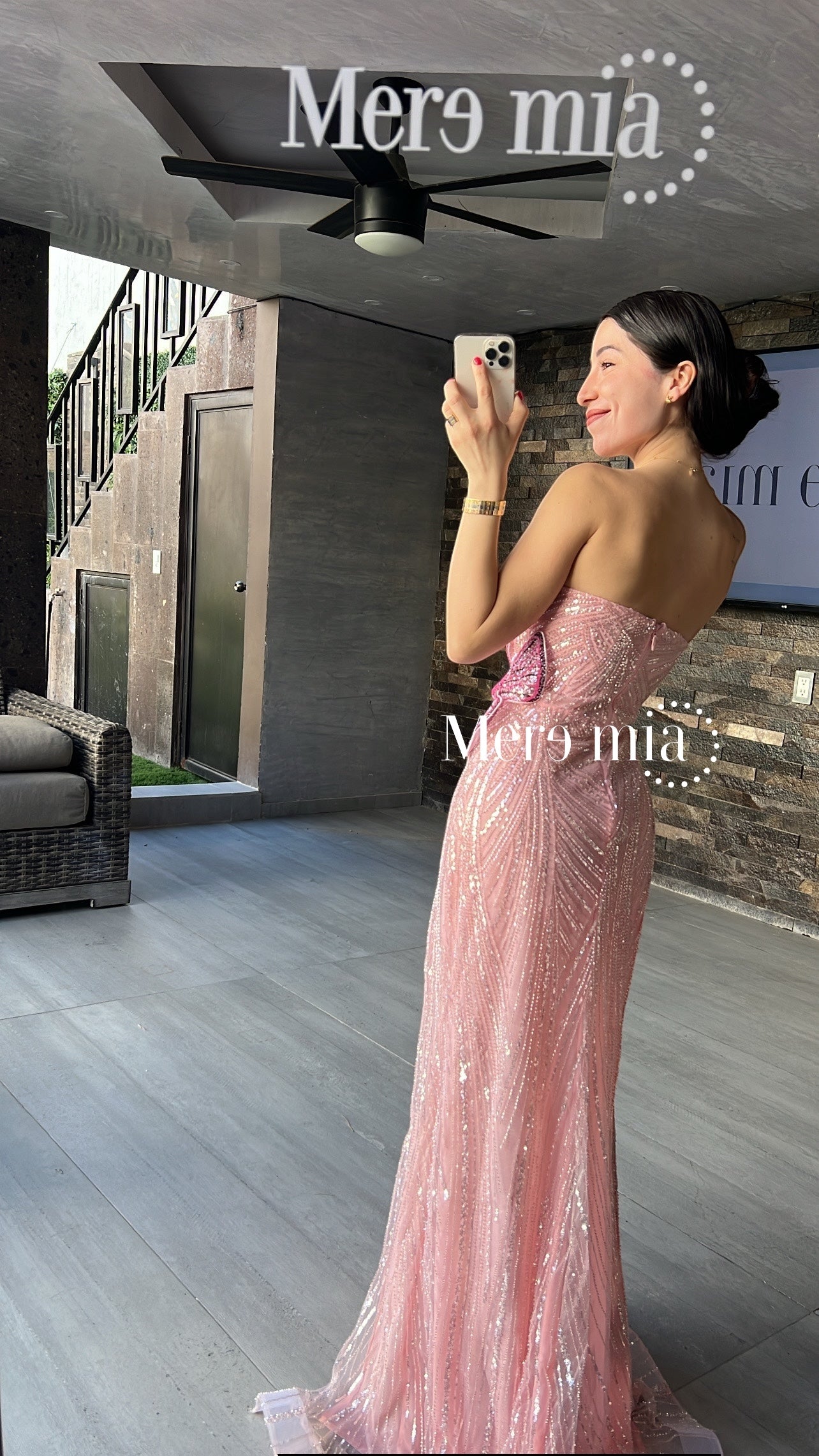 Vestido rosa mariposa uva