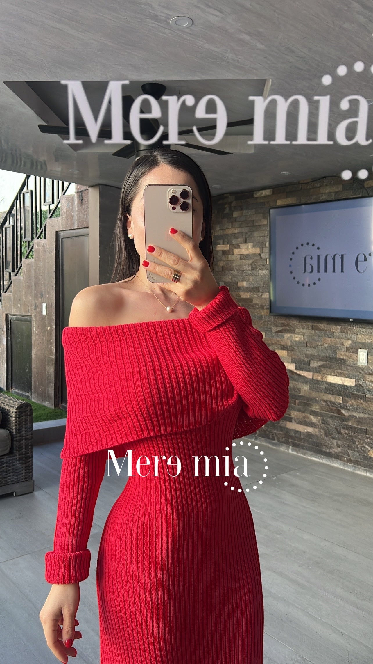 Vestido rojo sweater hom