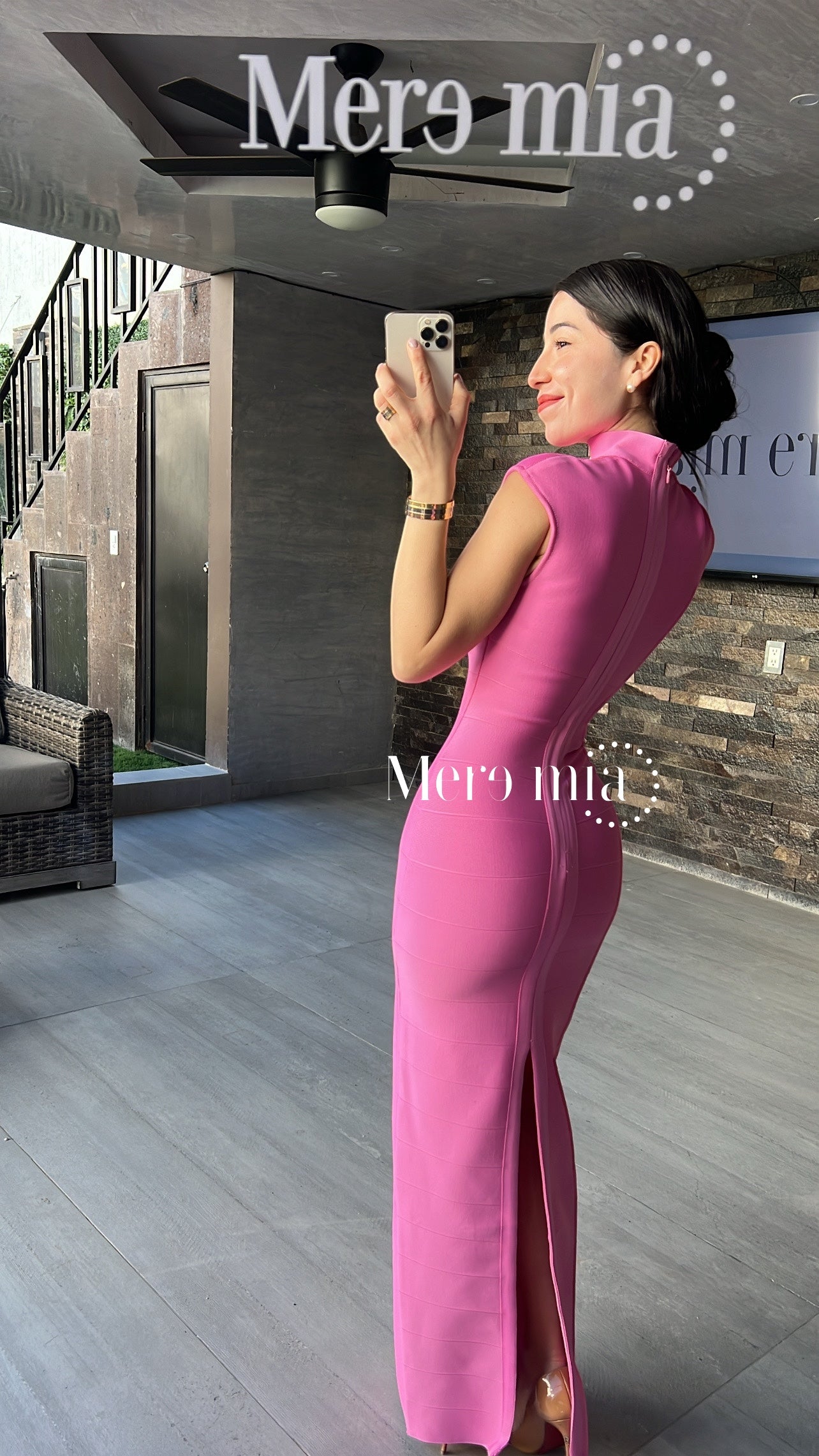 Vestido rosa rayas pech