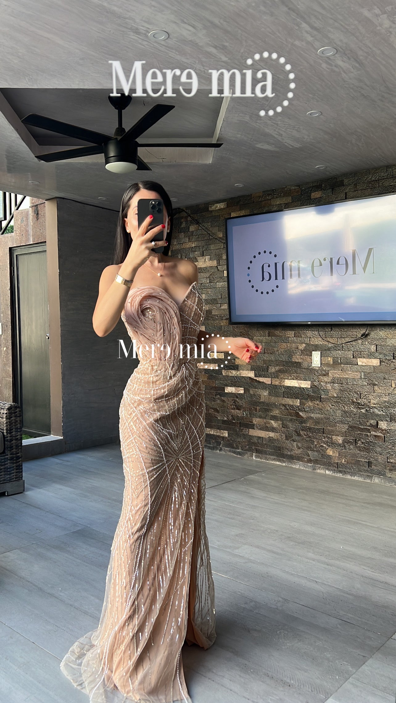 Vestido moka perlas lent