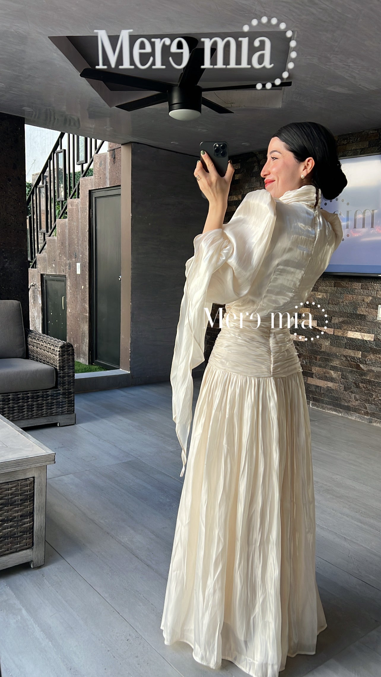 Vestido plisado corrugado