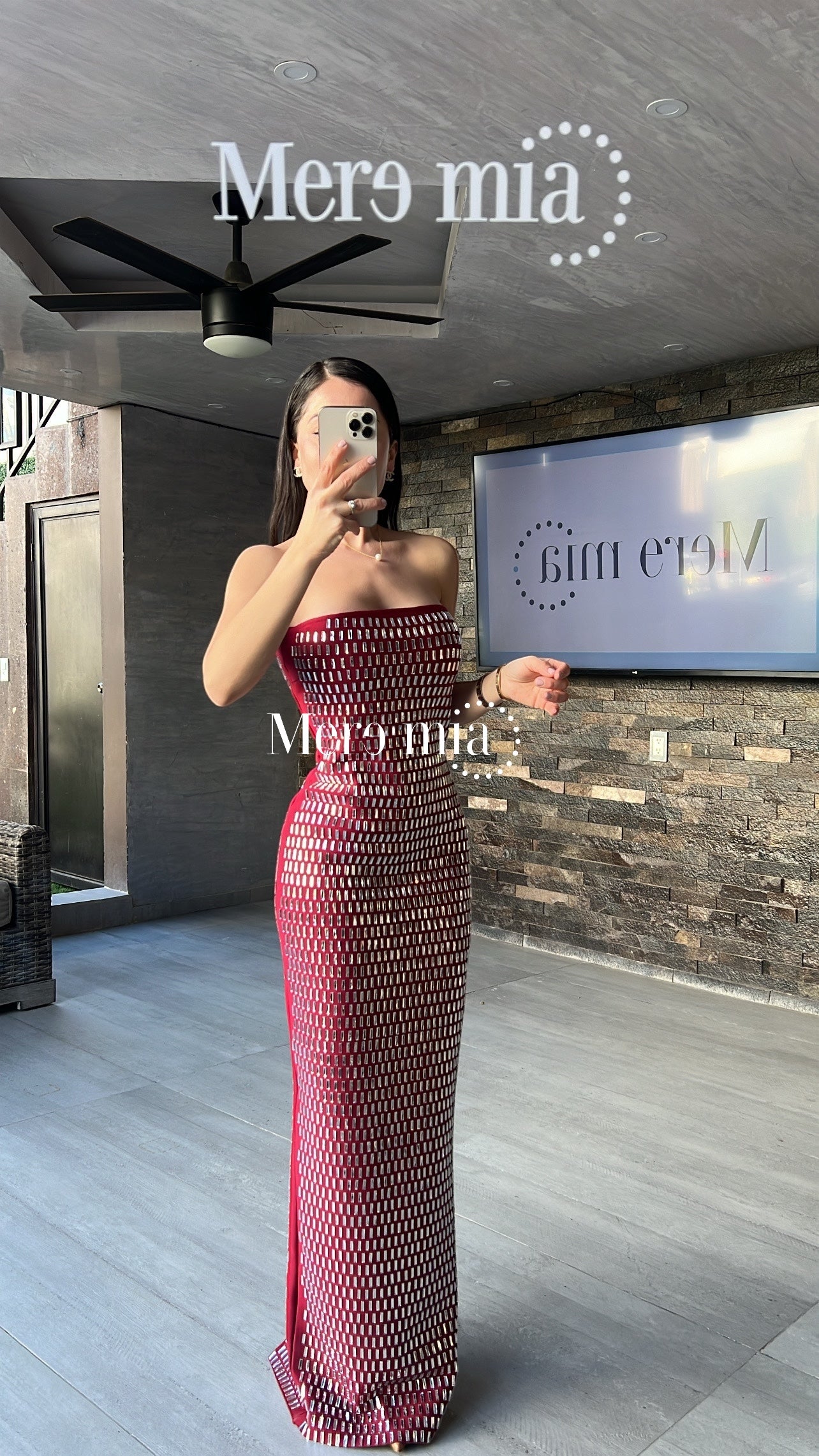 Vestido tinto apl rect