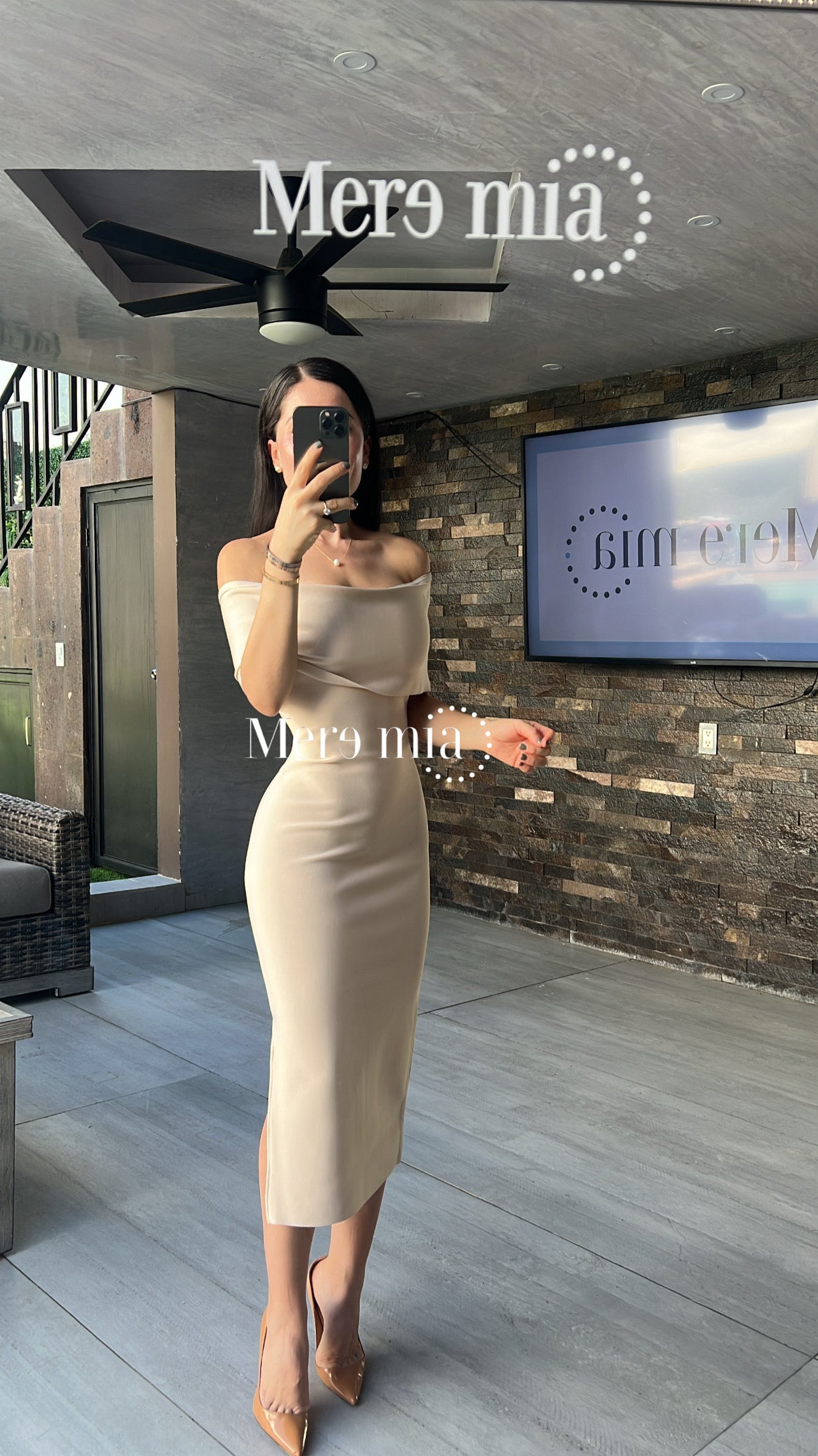 Vestido nude olan liso