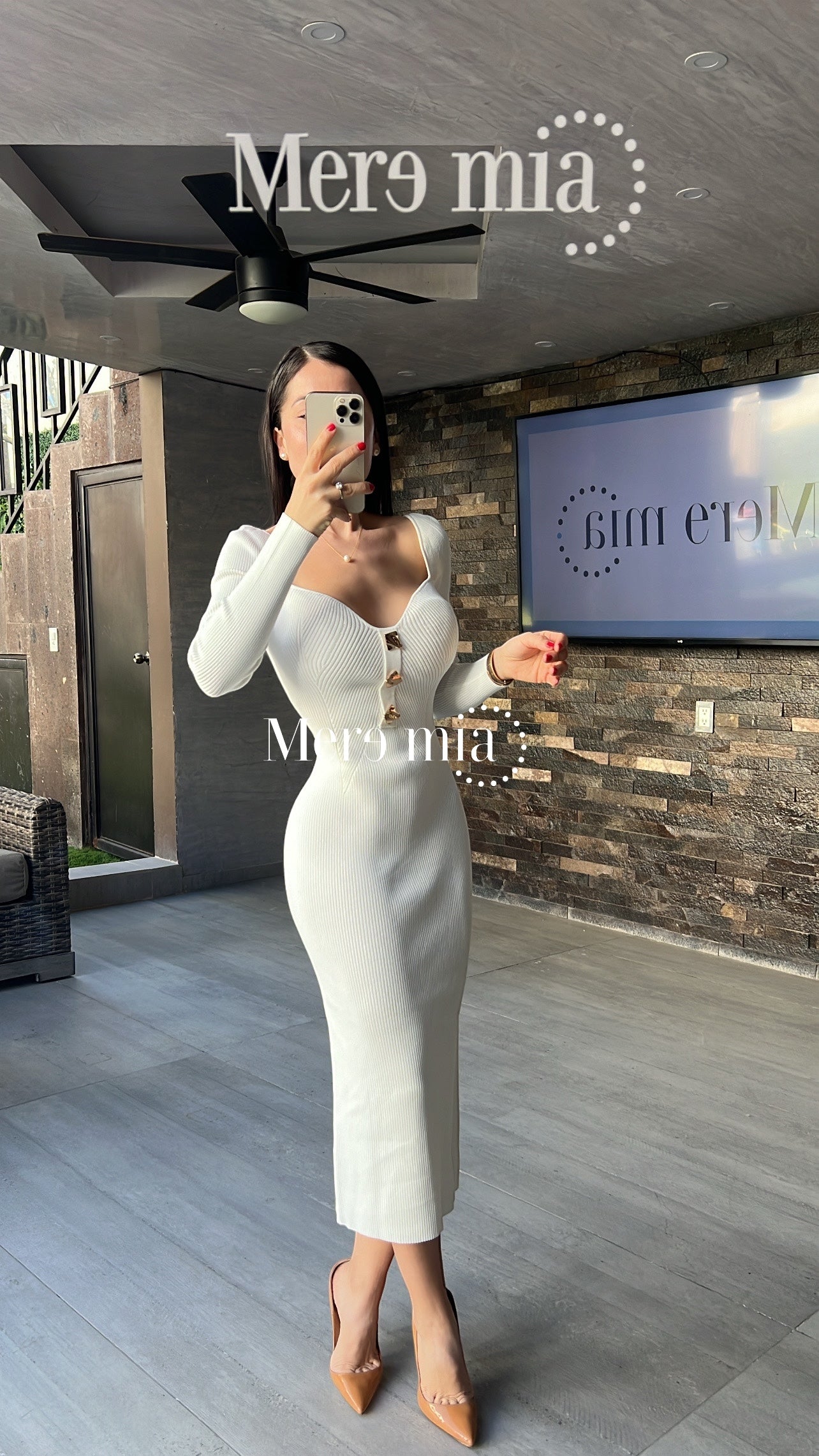 Vestido blanco botones dor
