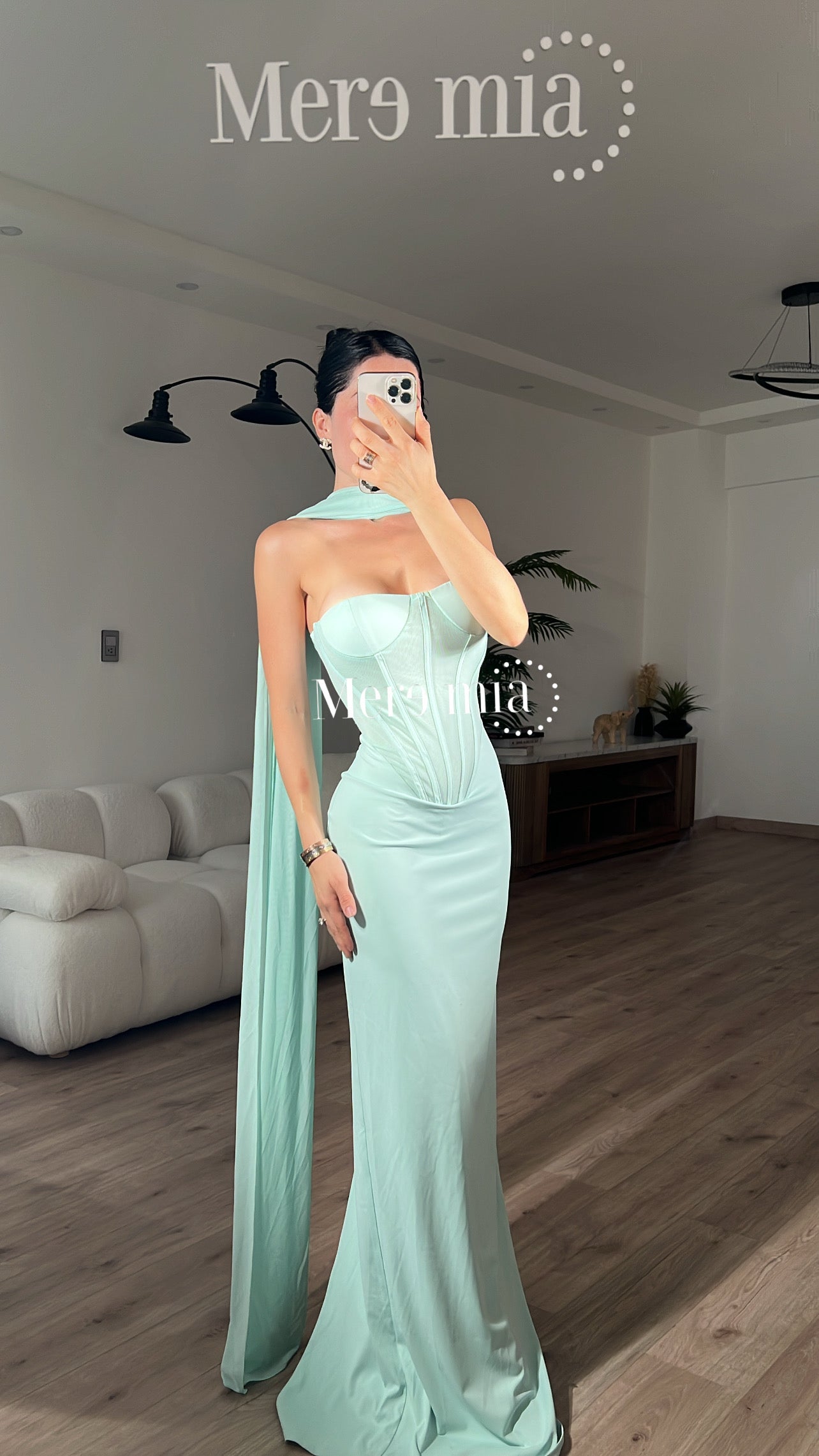 Vestido menta cuello