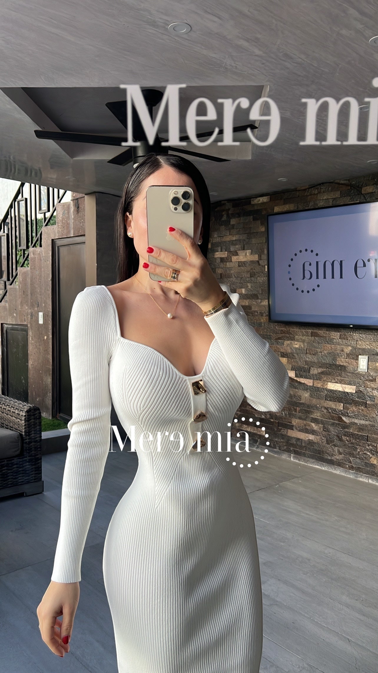 Vestido blanco botones dor