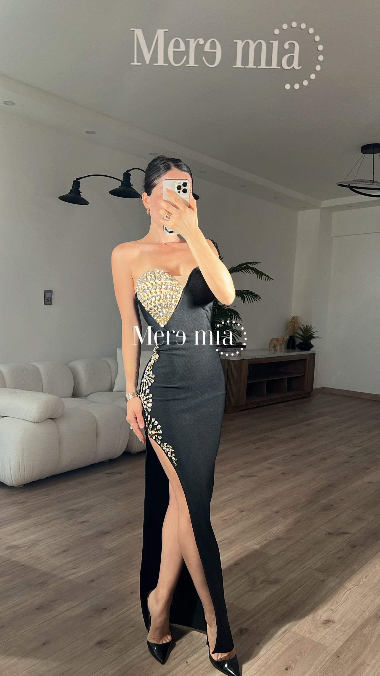 Vestido negro moka copa