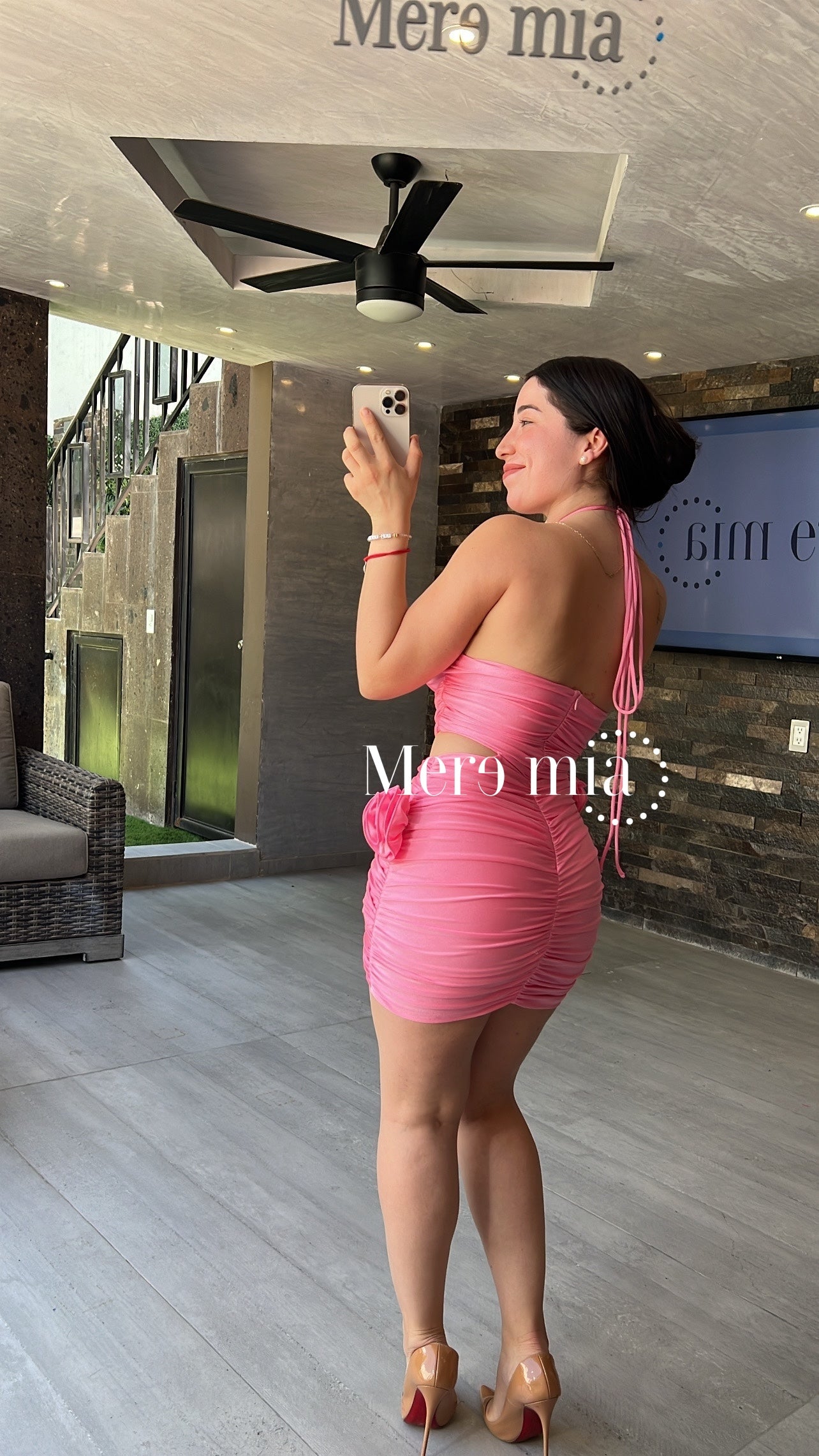 Vestido rosa flor abert