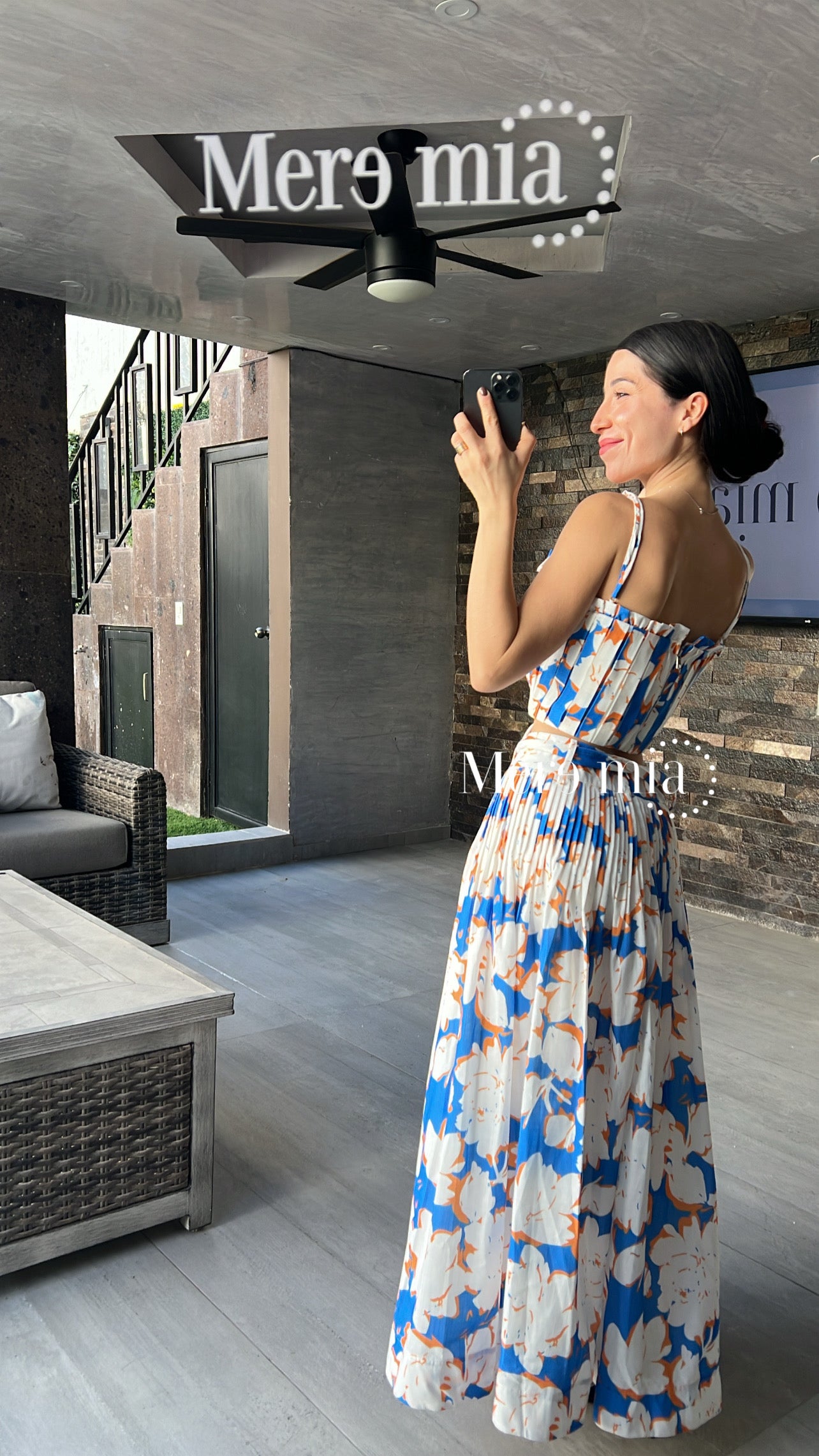 Conjunto flores azul