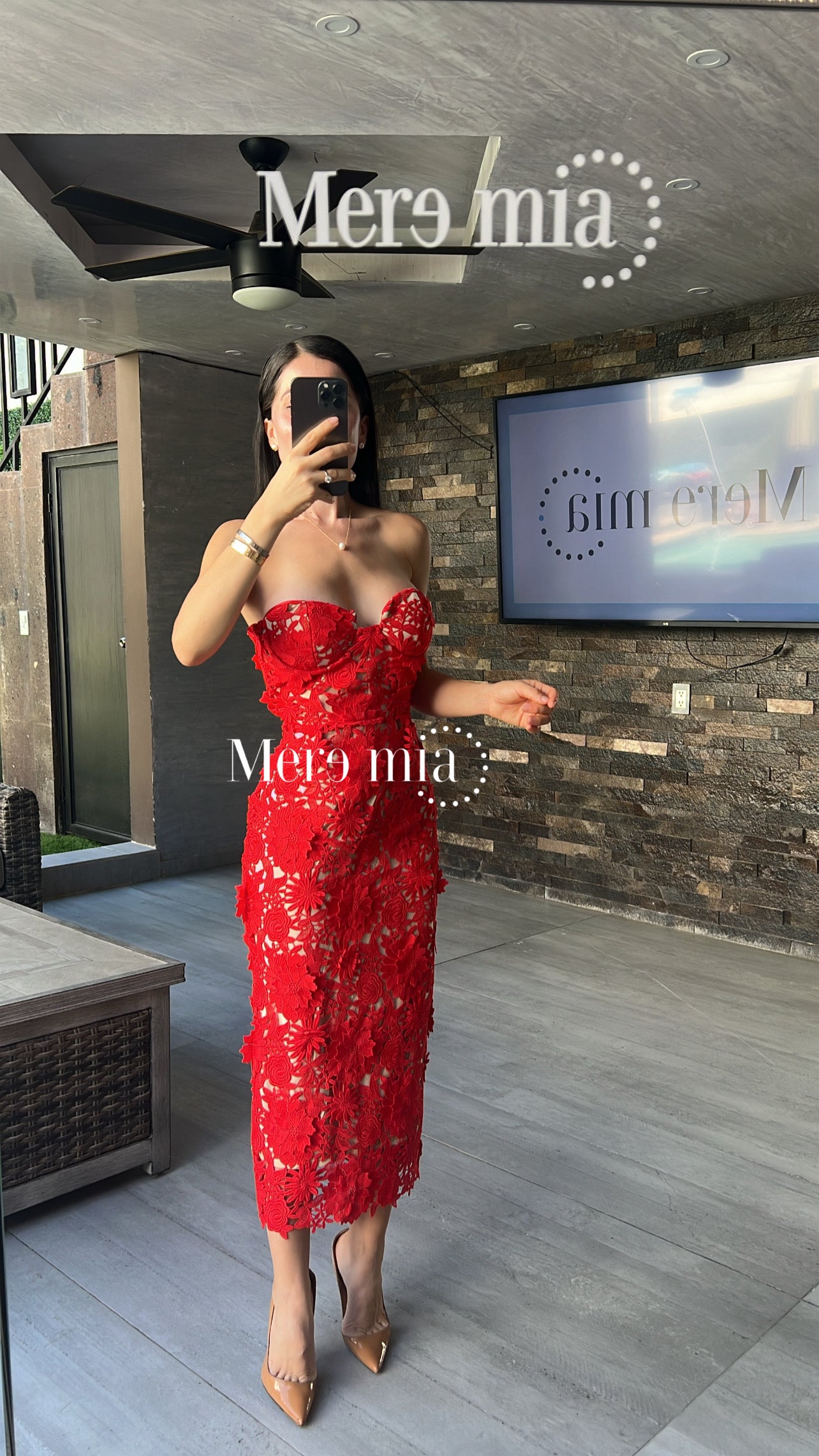 Vestido rojo bord strapp