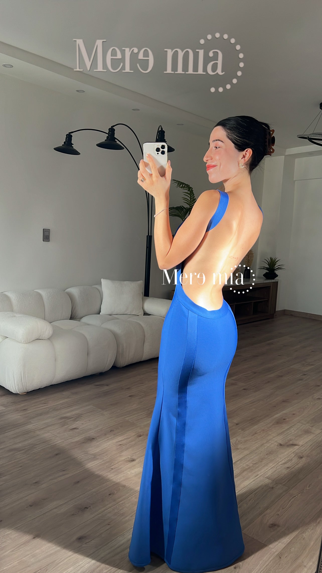 Vestido azul espalda