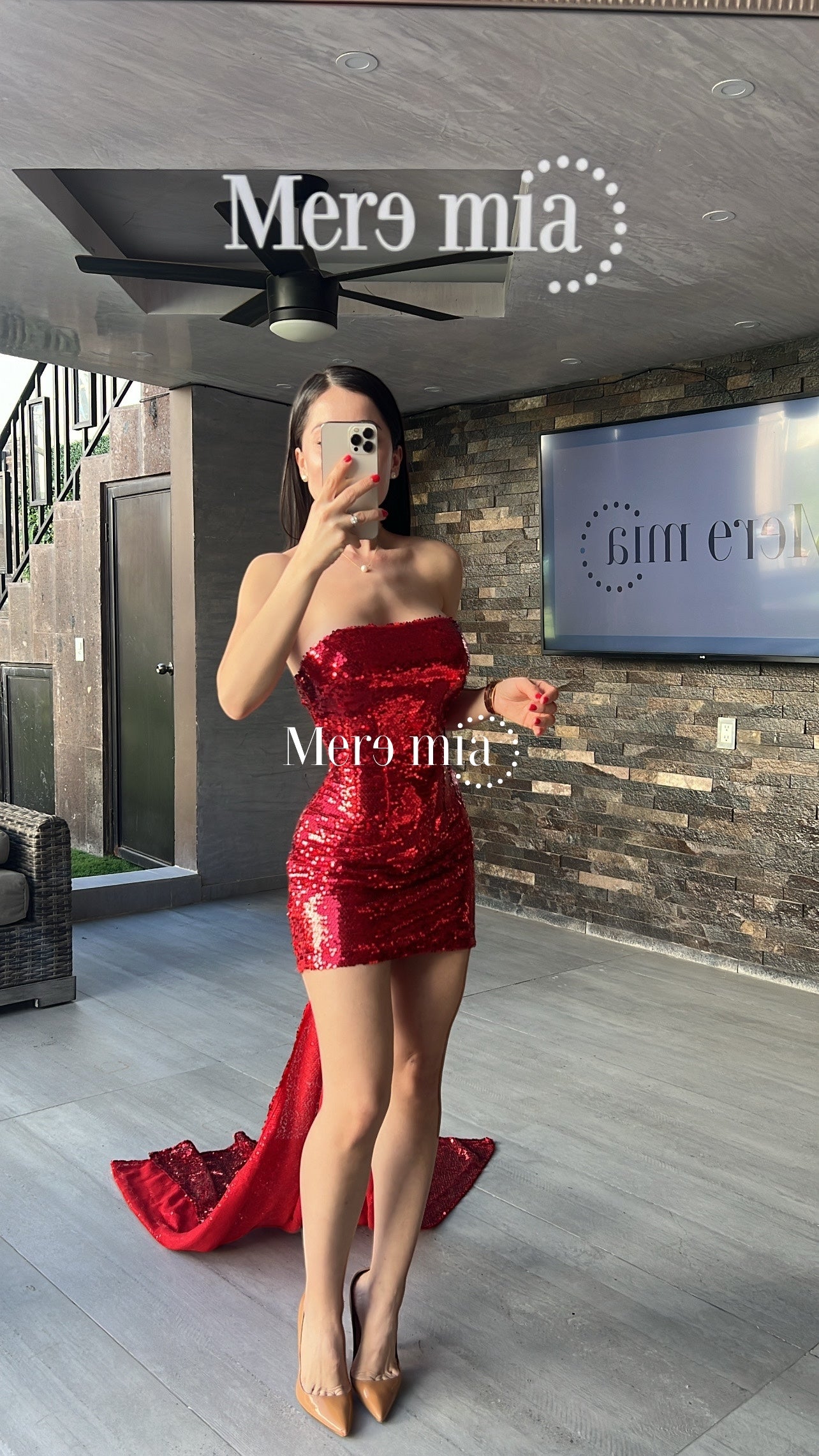 Vestido rojo moño lent