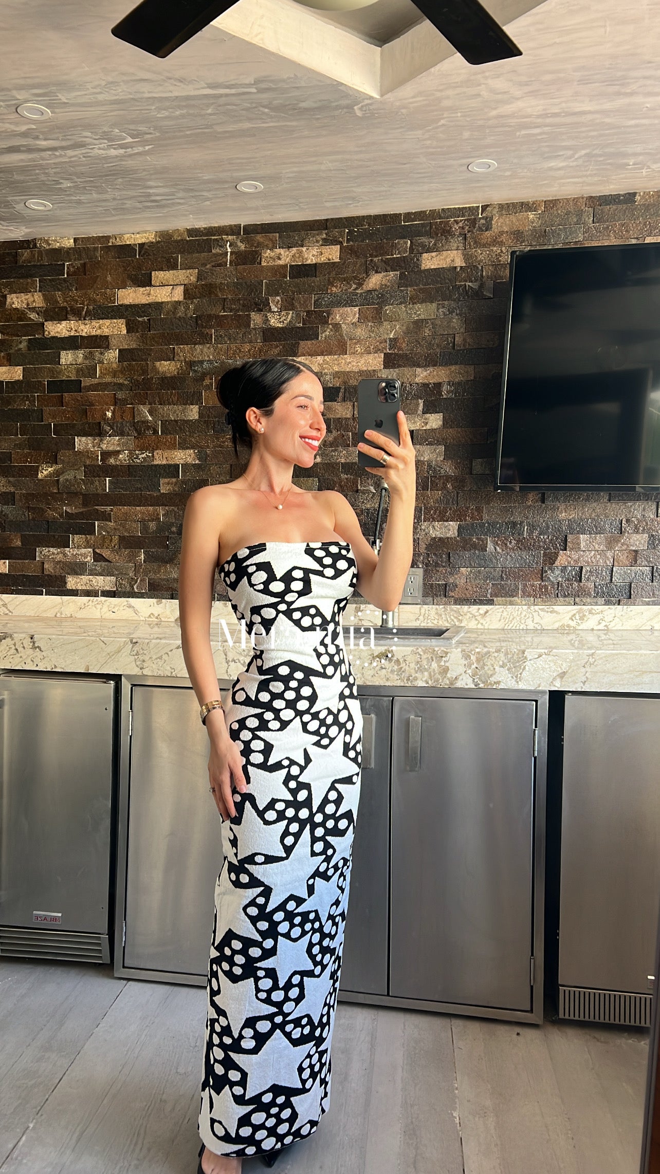Vestido negro estrellas strapp