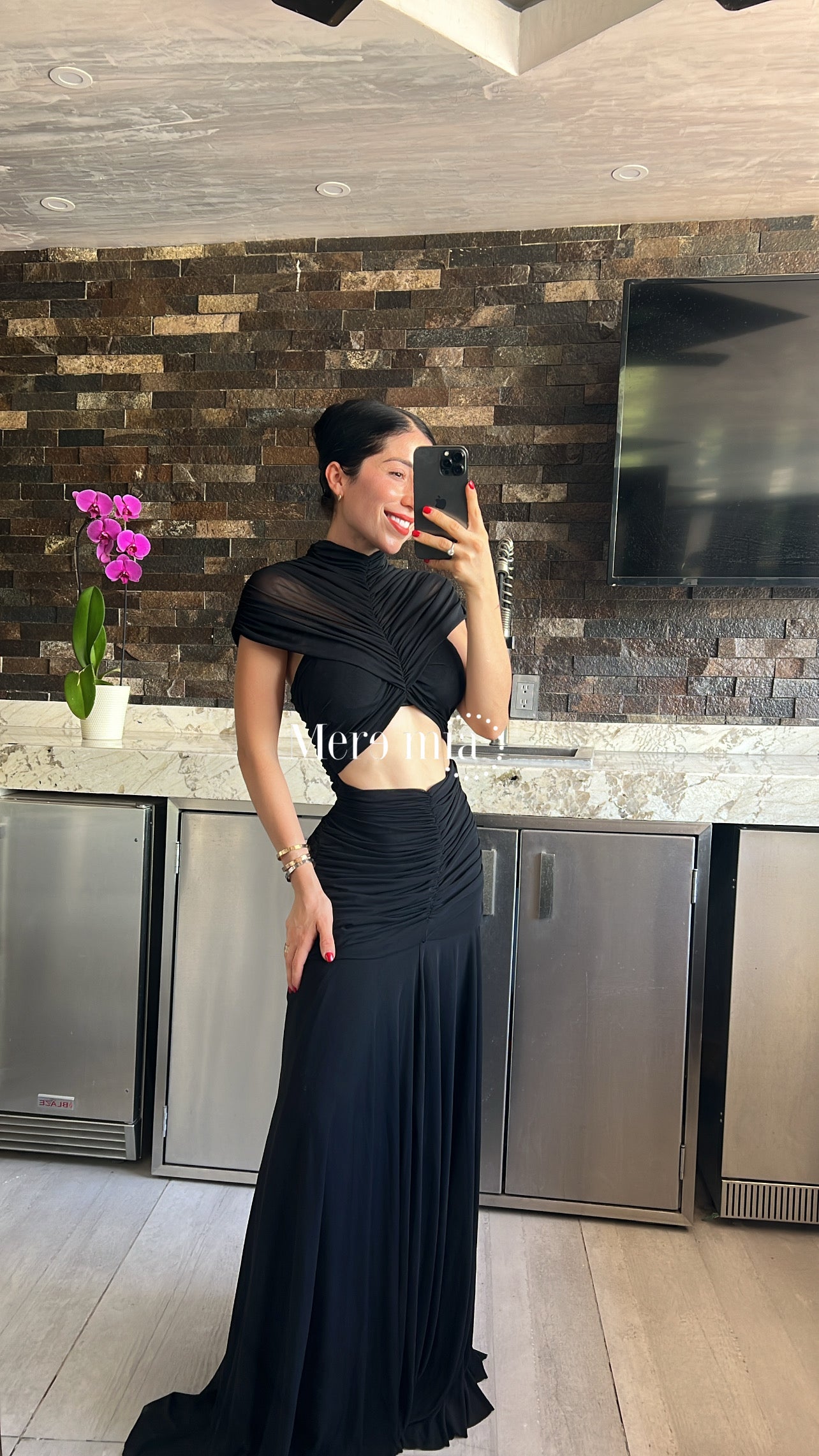 Vestido chal plisado abd