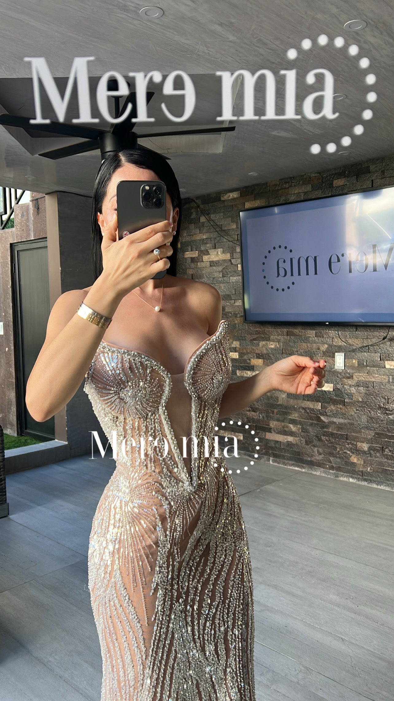 Vestido moka plata malla