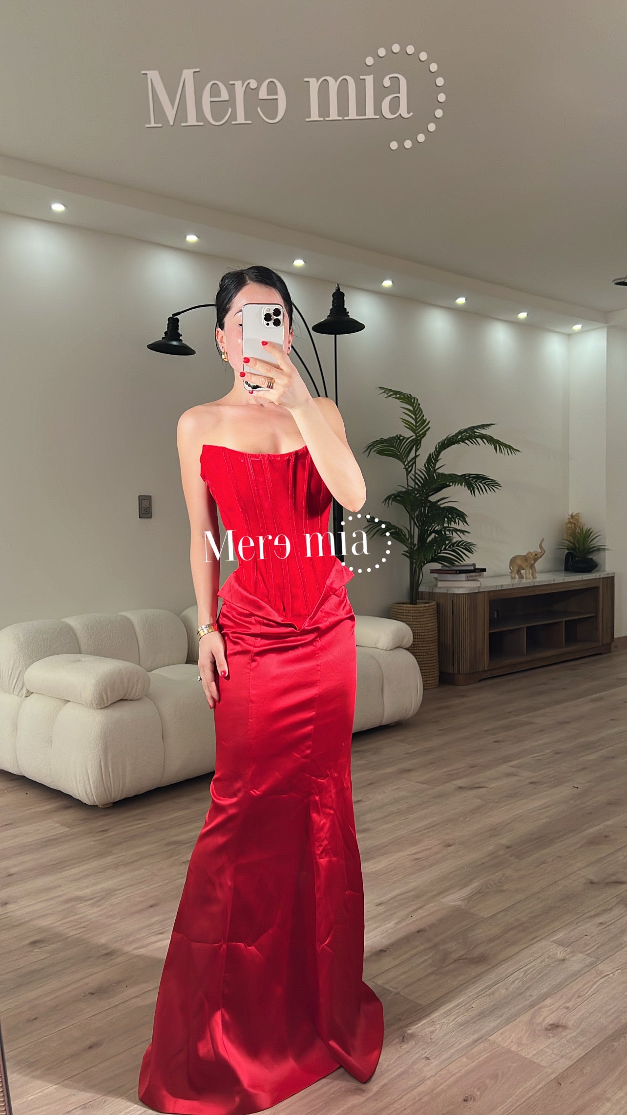 Vestido rojo escarola