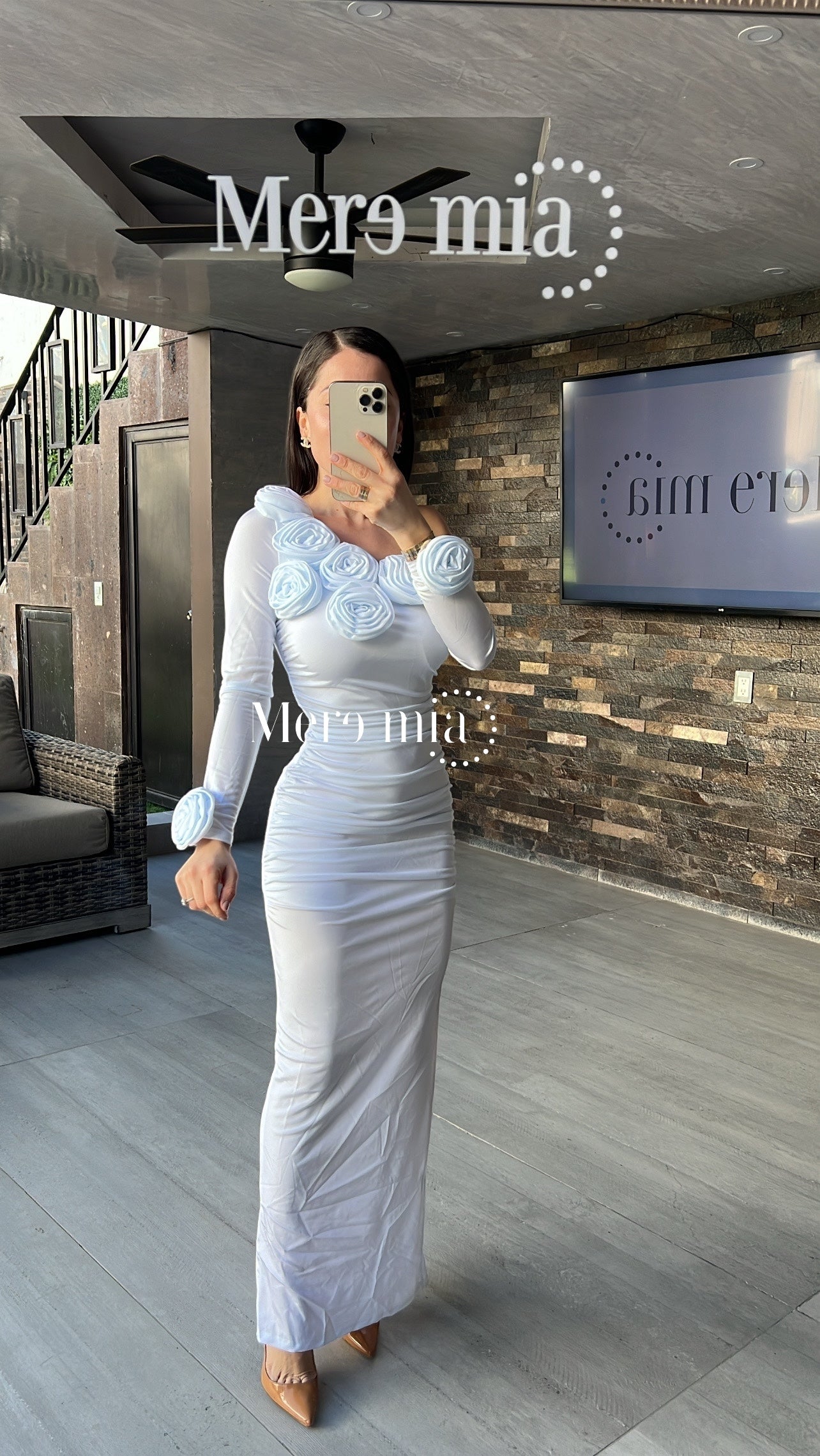 Vestido plisado flores