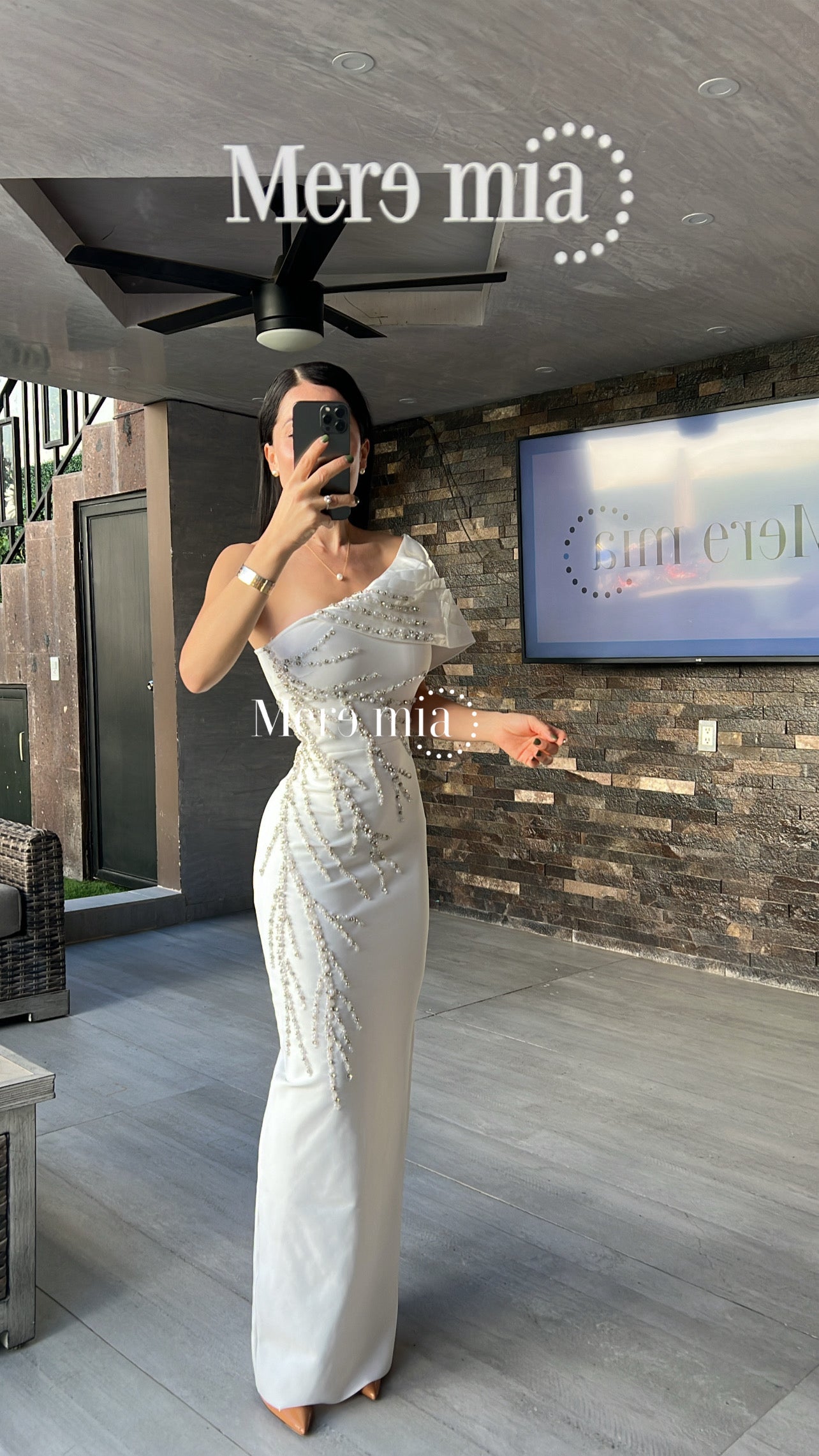 Vestido blanco ramas