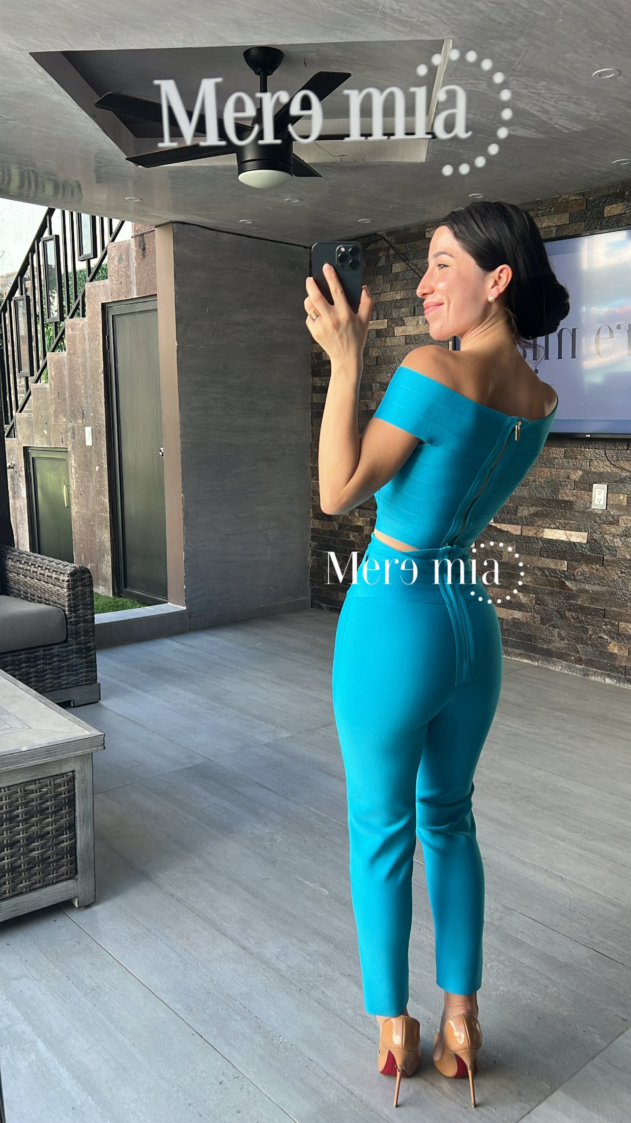 Pantalón cinto turq