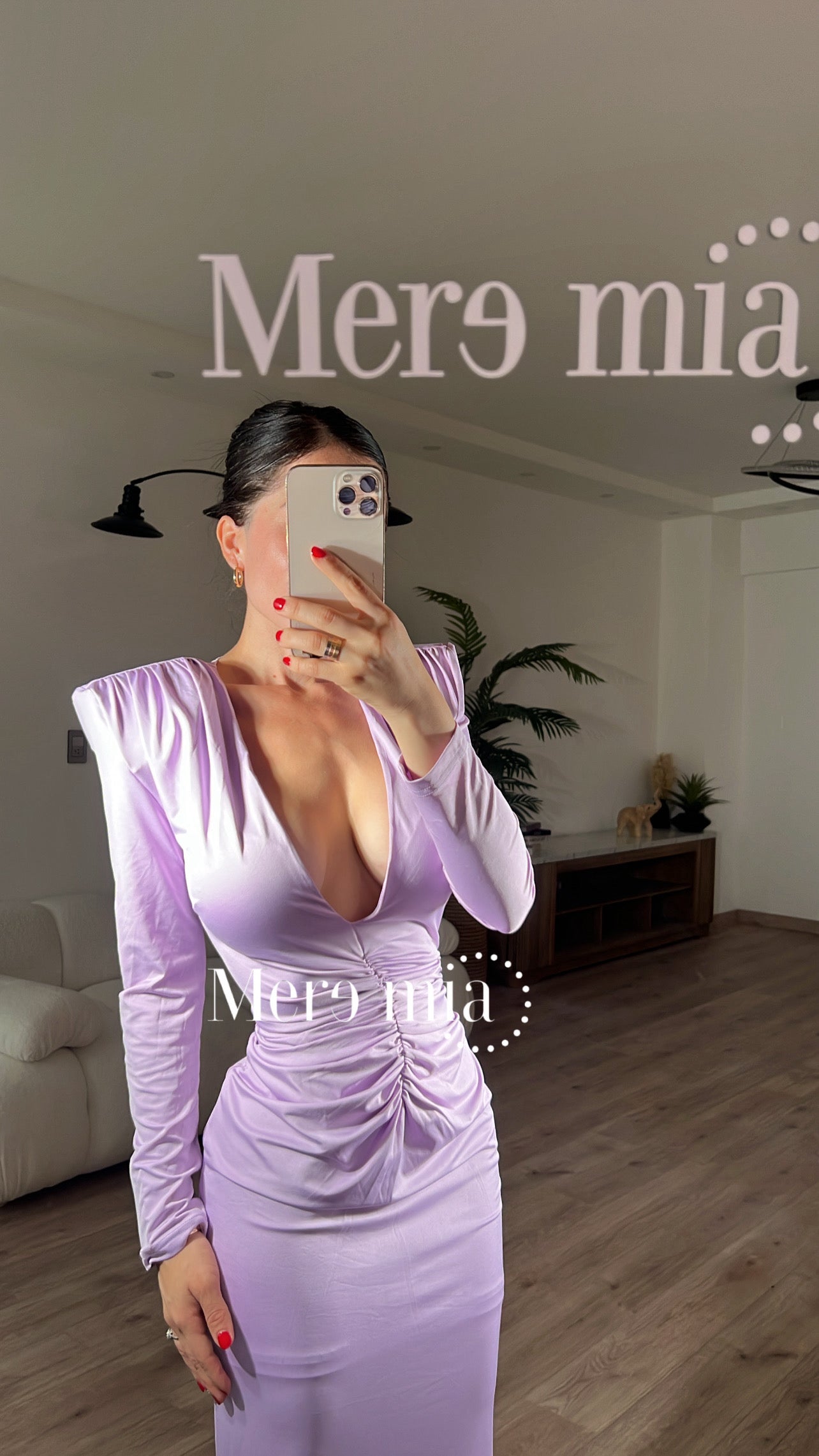 Vestido lila plisado V