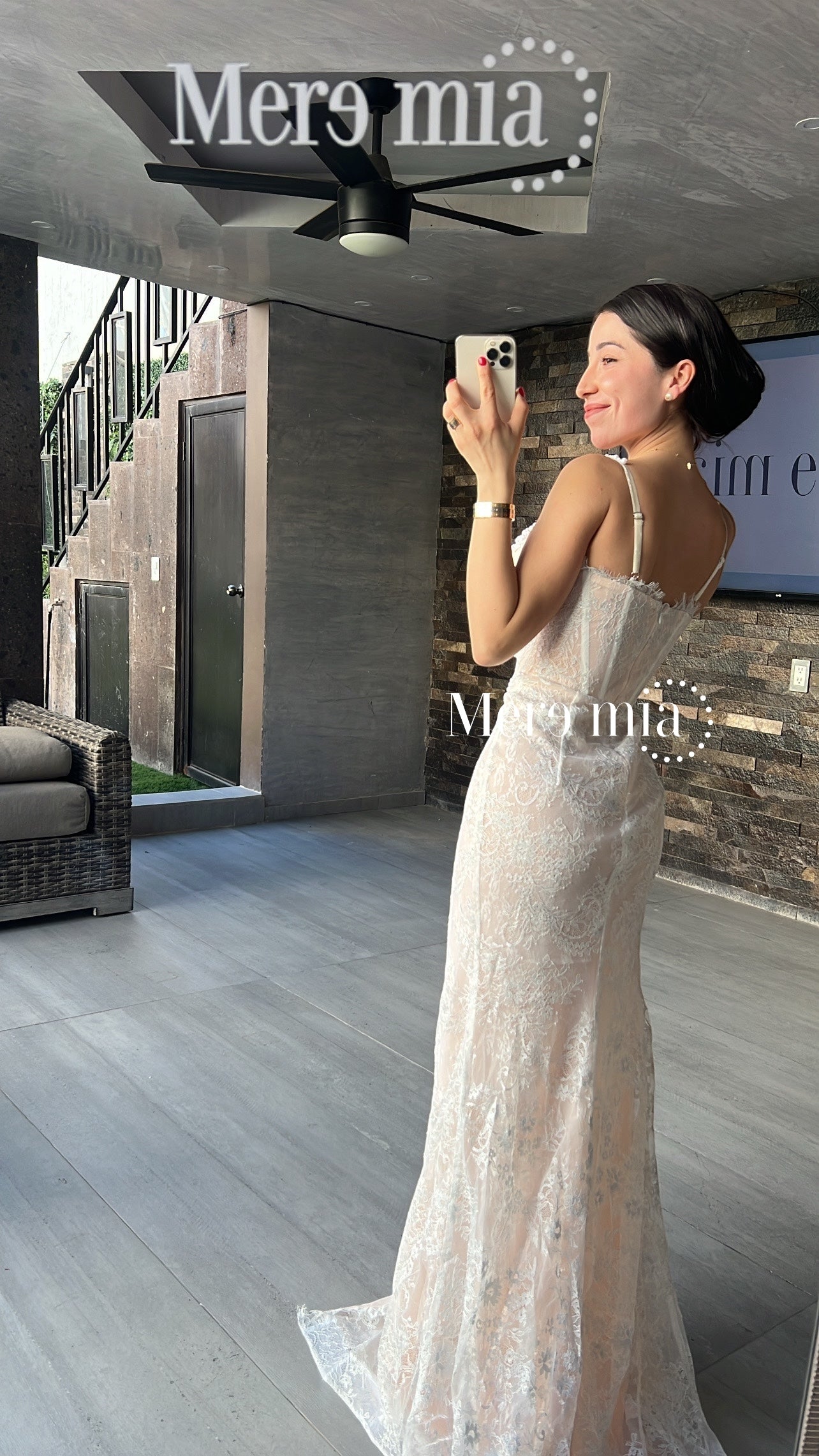 Vestido encaje blanco largo