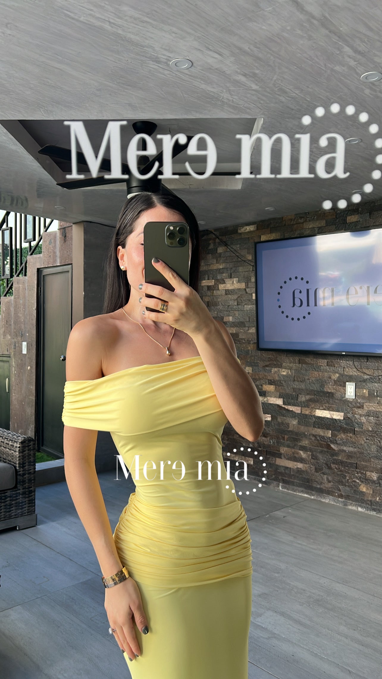 Vestido amarillo ml plisado