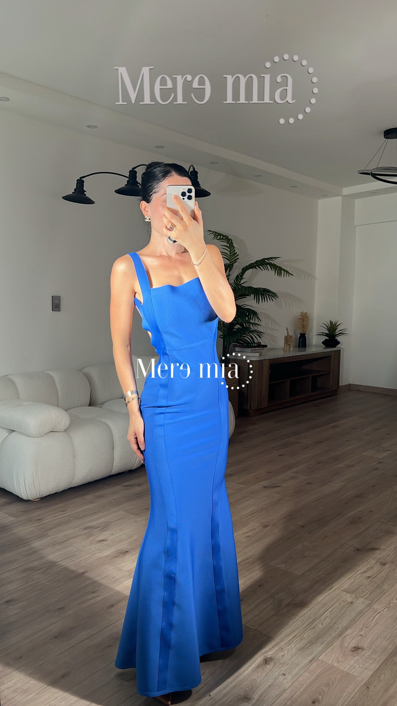 Vestido azul espalda