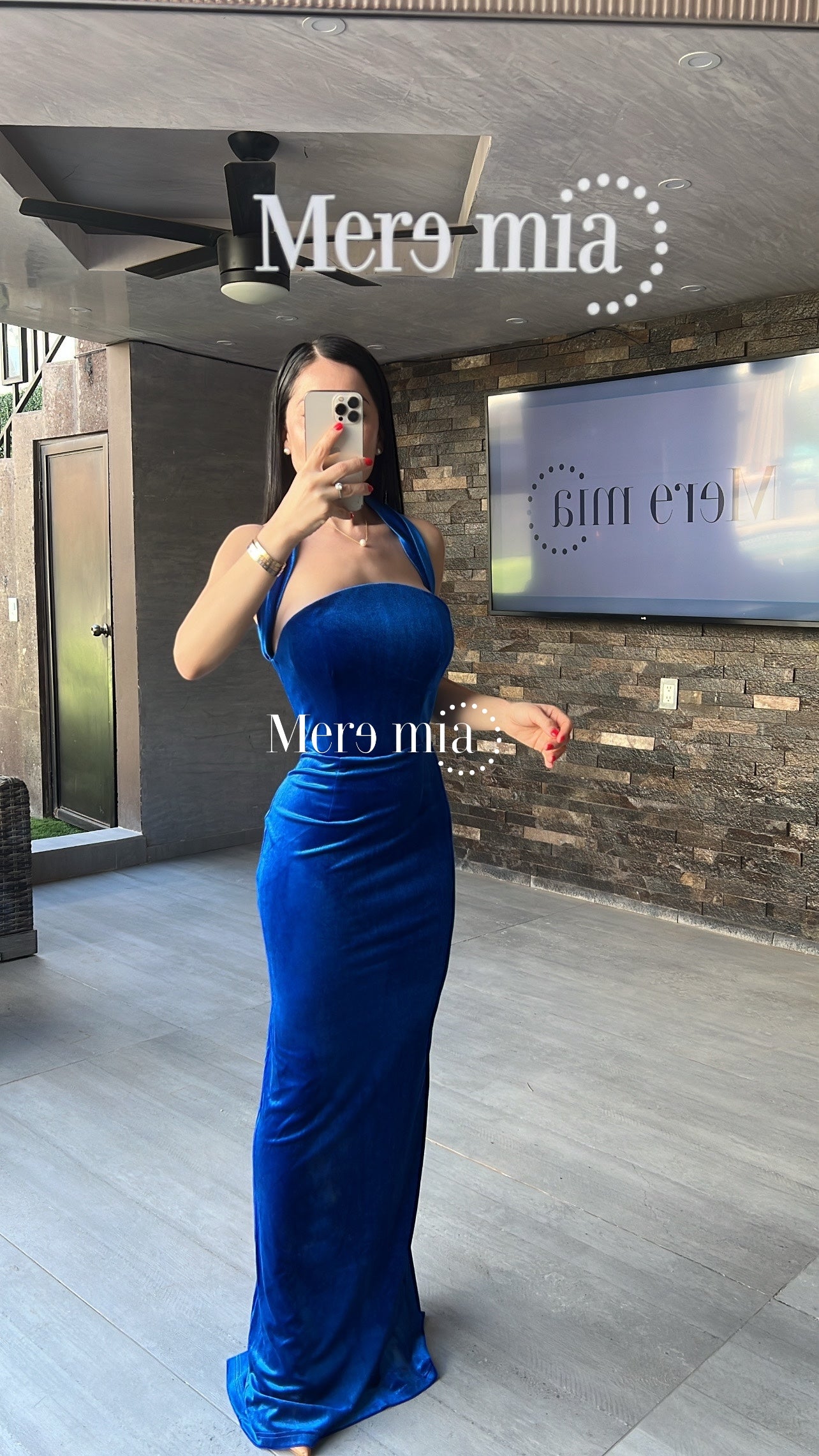 Vestido azul halter