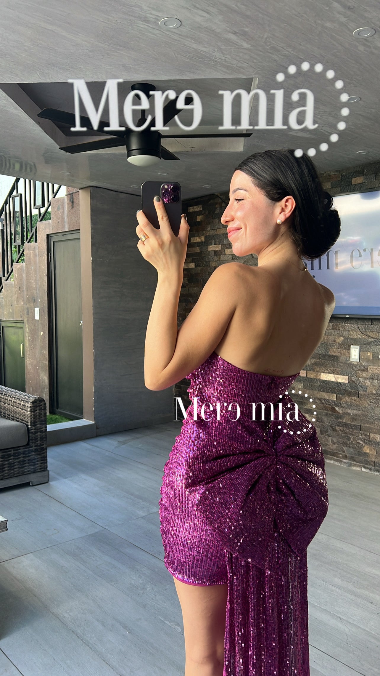 Vestido morado moño lent