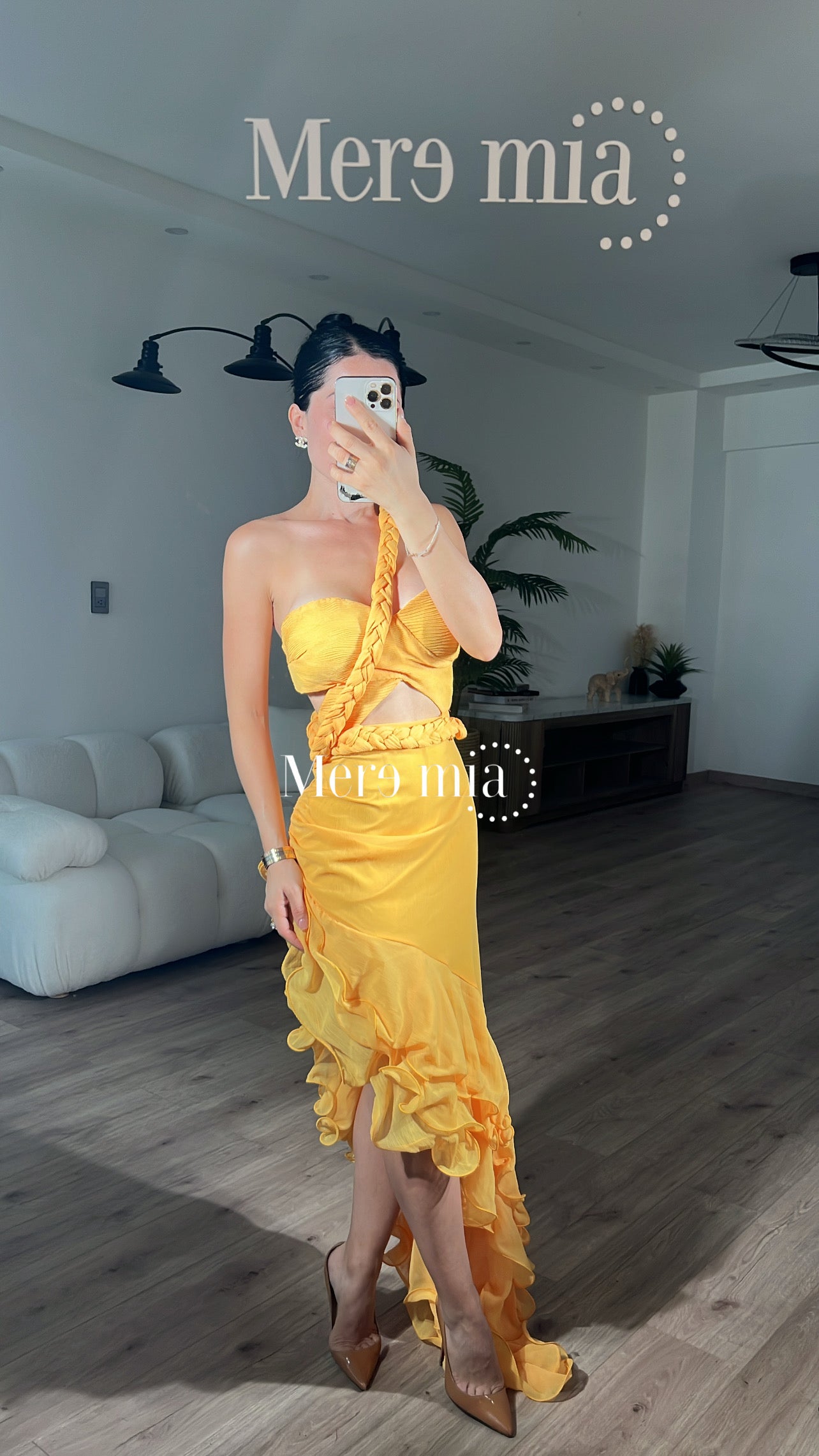 Vestido mostaza esc asim