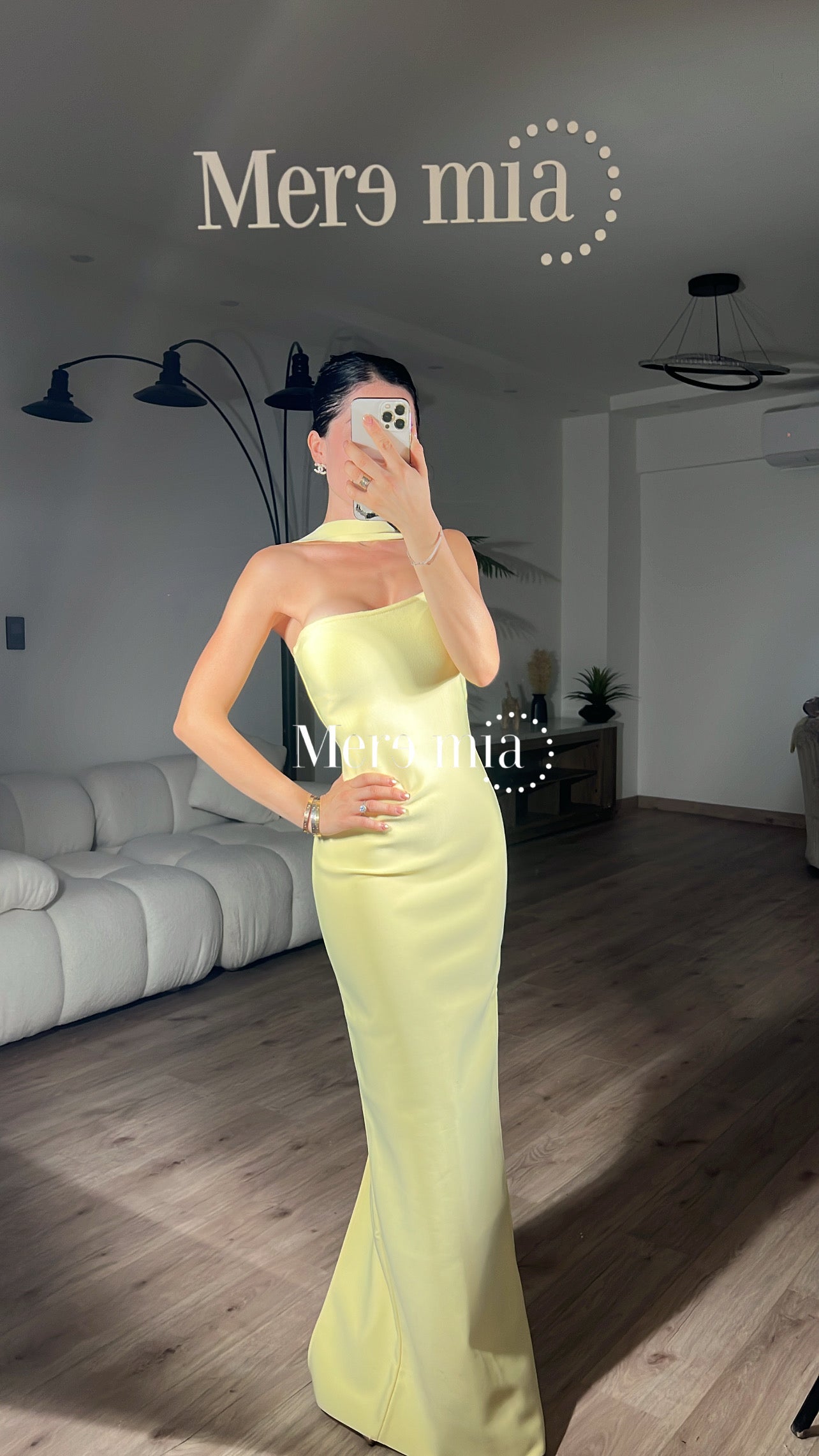 Vestido amarillo halter