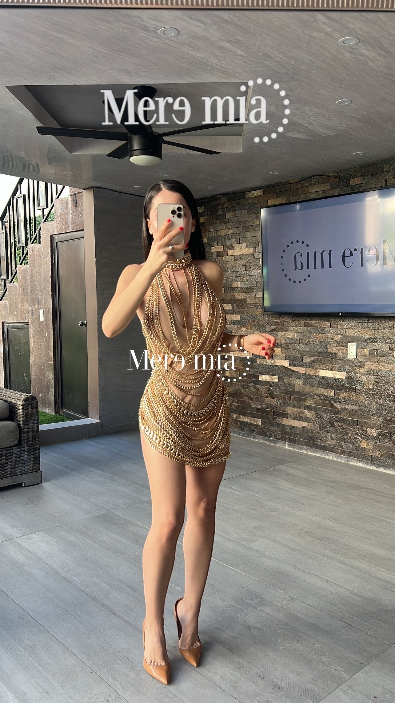 Vestido cadenas cuello