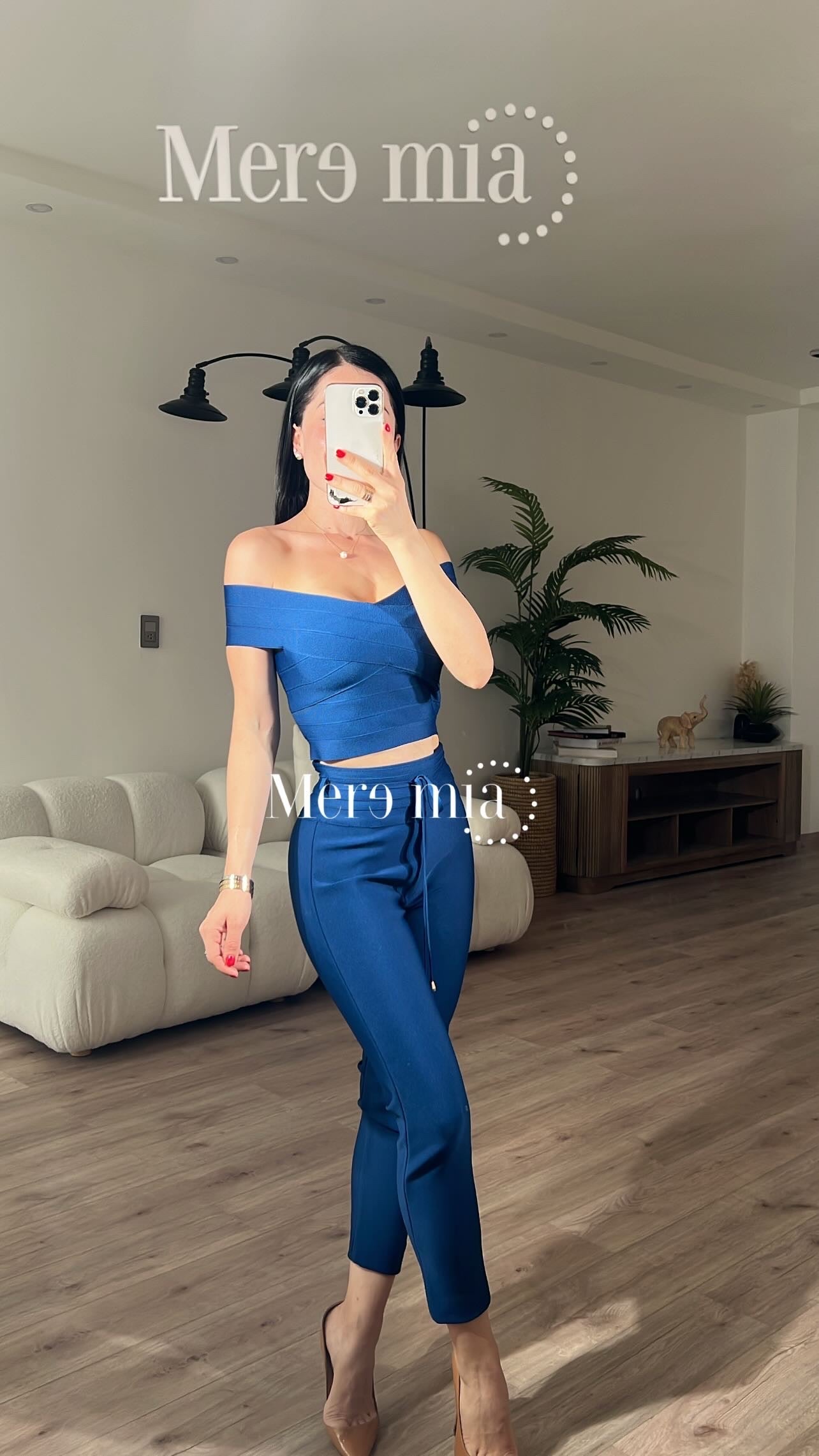 Pantalón cinto azul