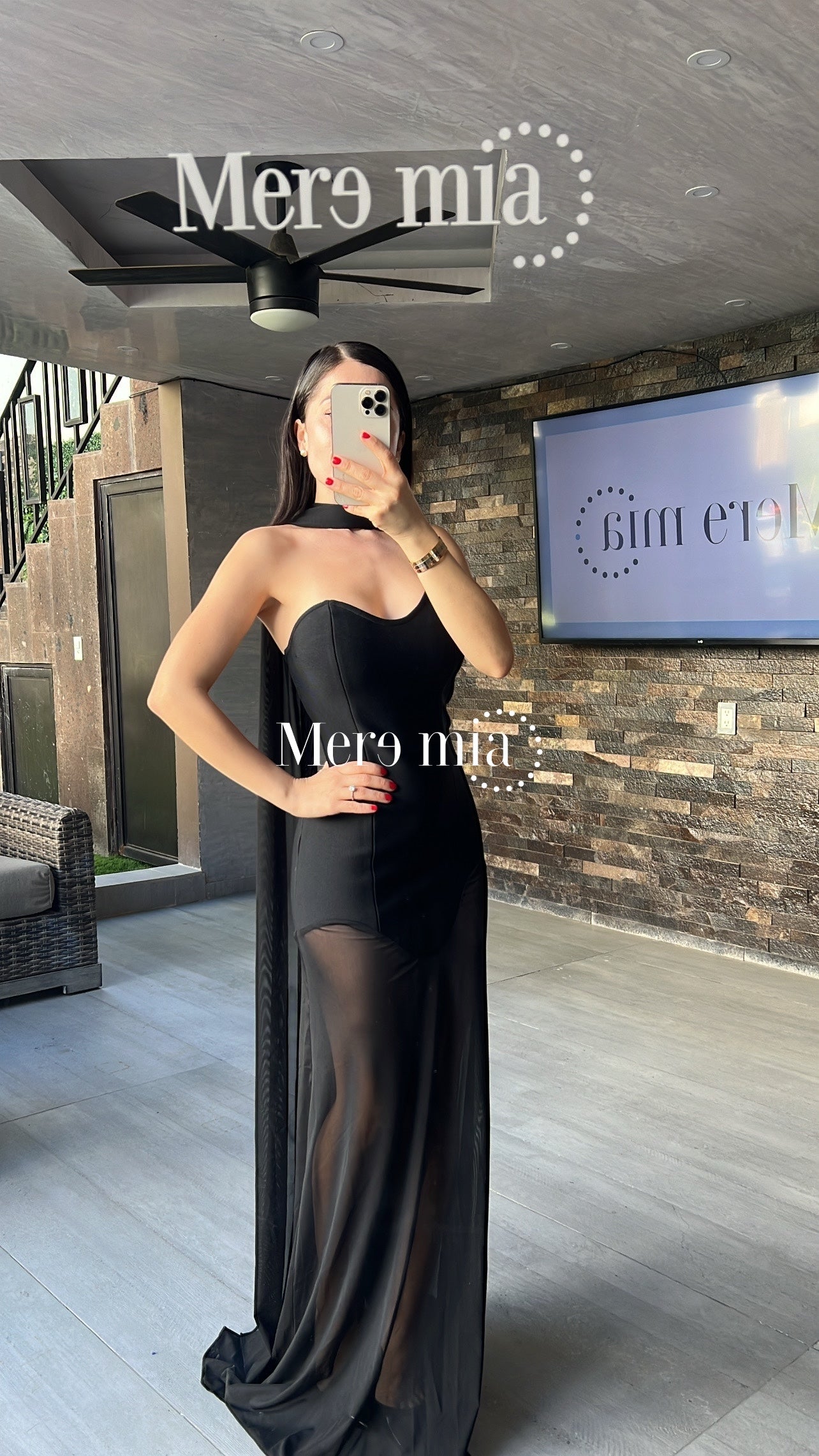 Vestido negro malla