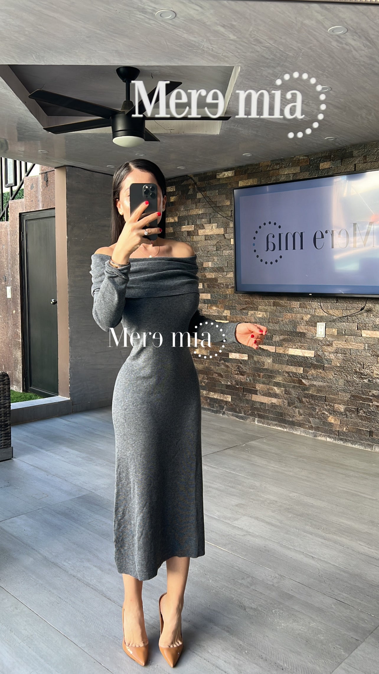 Vestido sweater gris ob