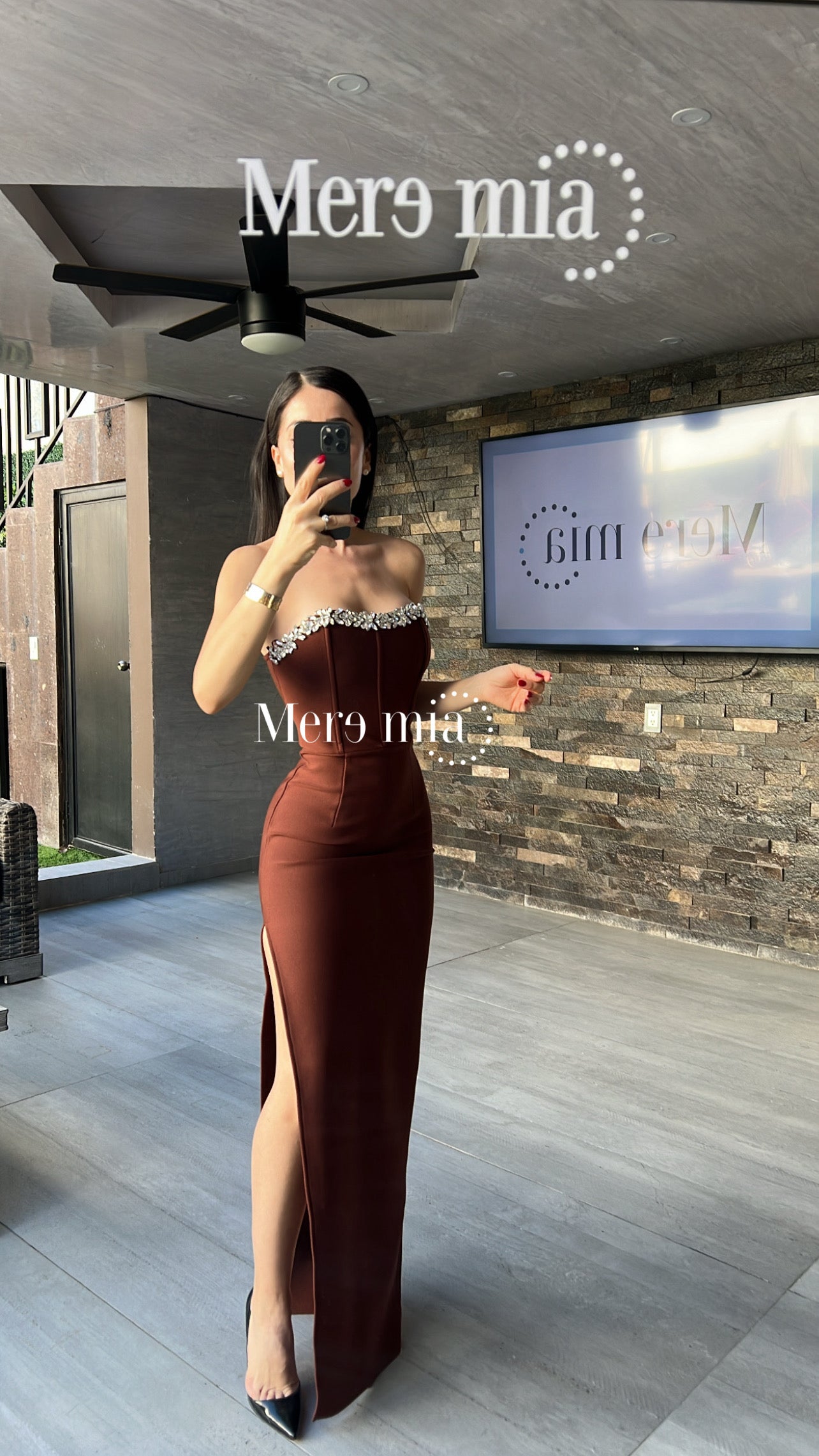 Vestido café apl arr