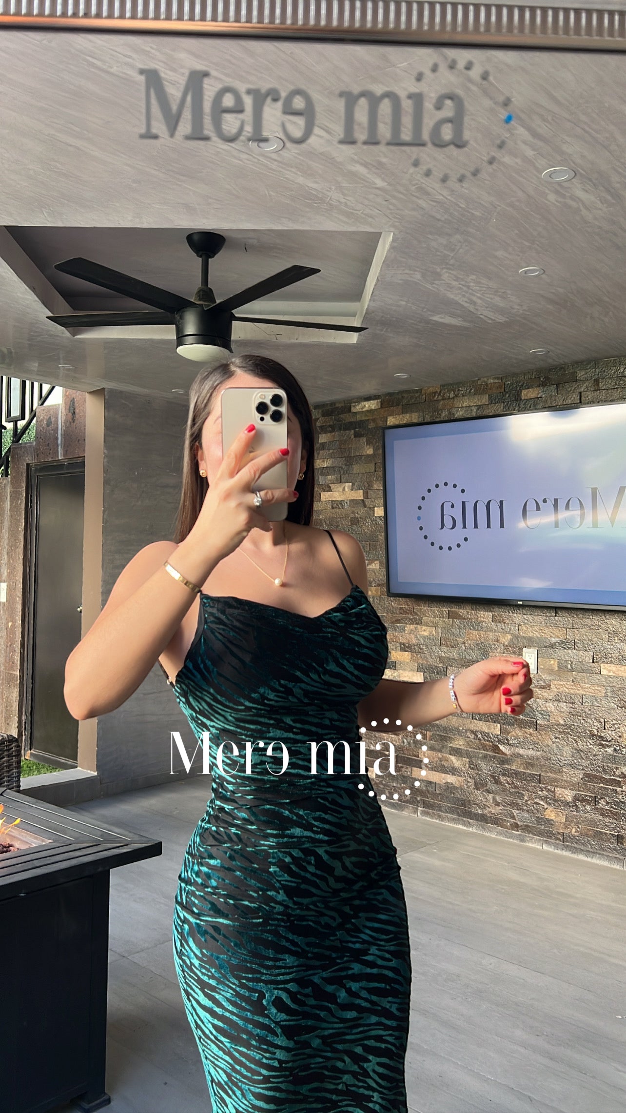 Vestido verde terc print