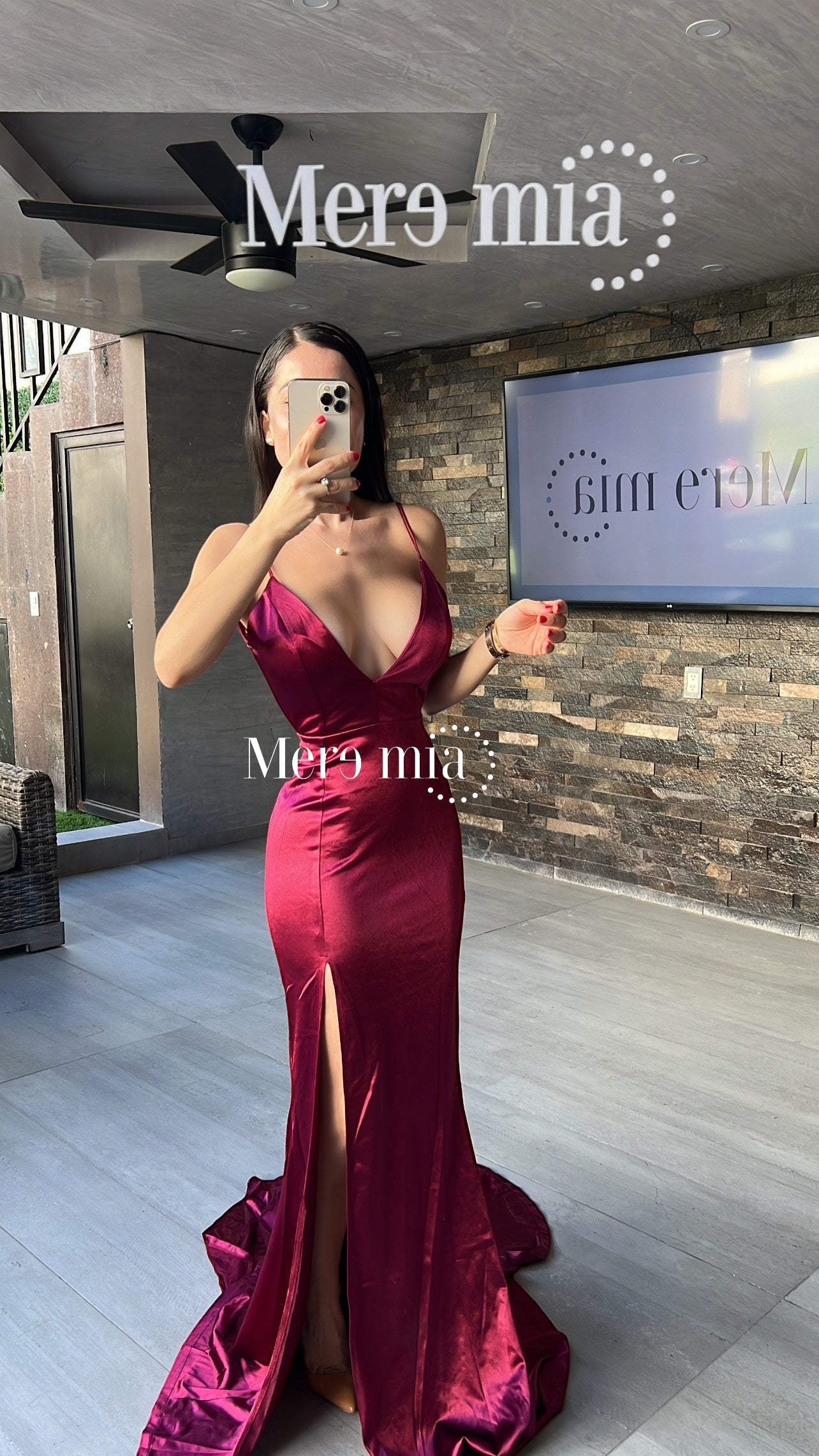 Vestido tinto sat espalda