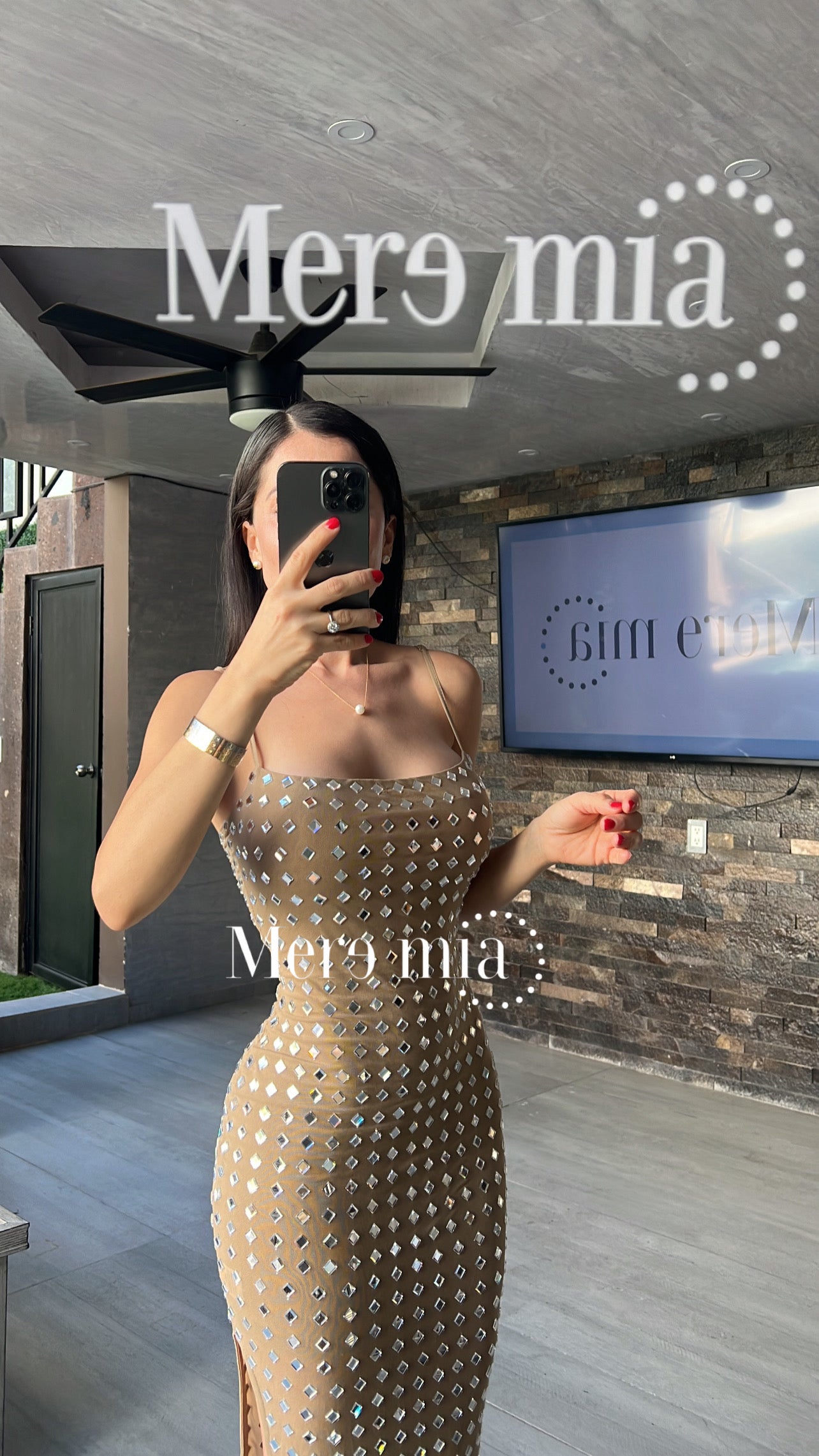 Vestido moka rombo plata