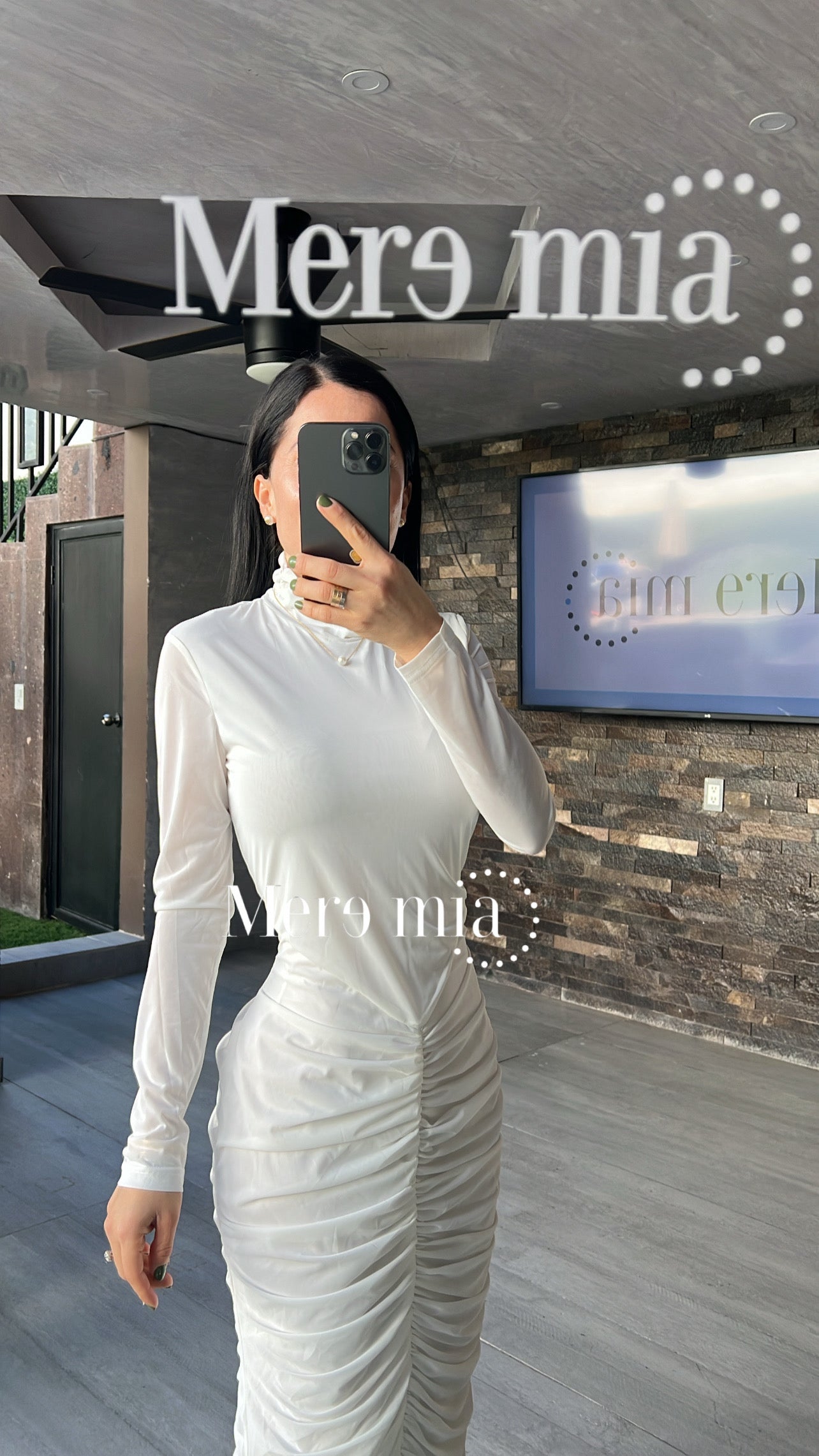 Vestido cuello draped