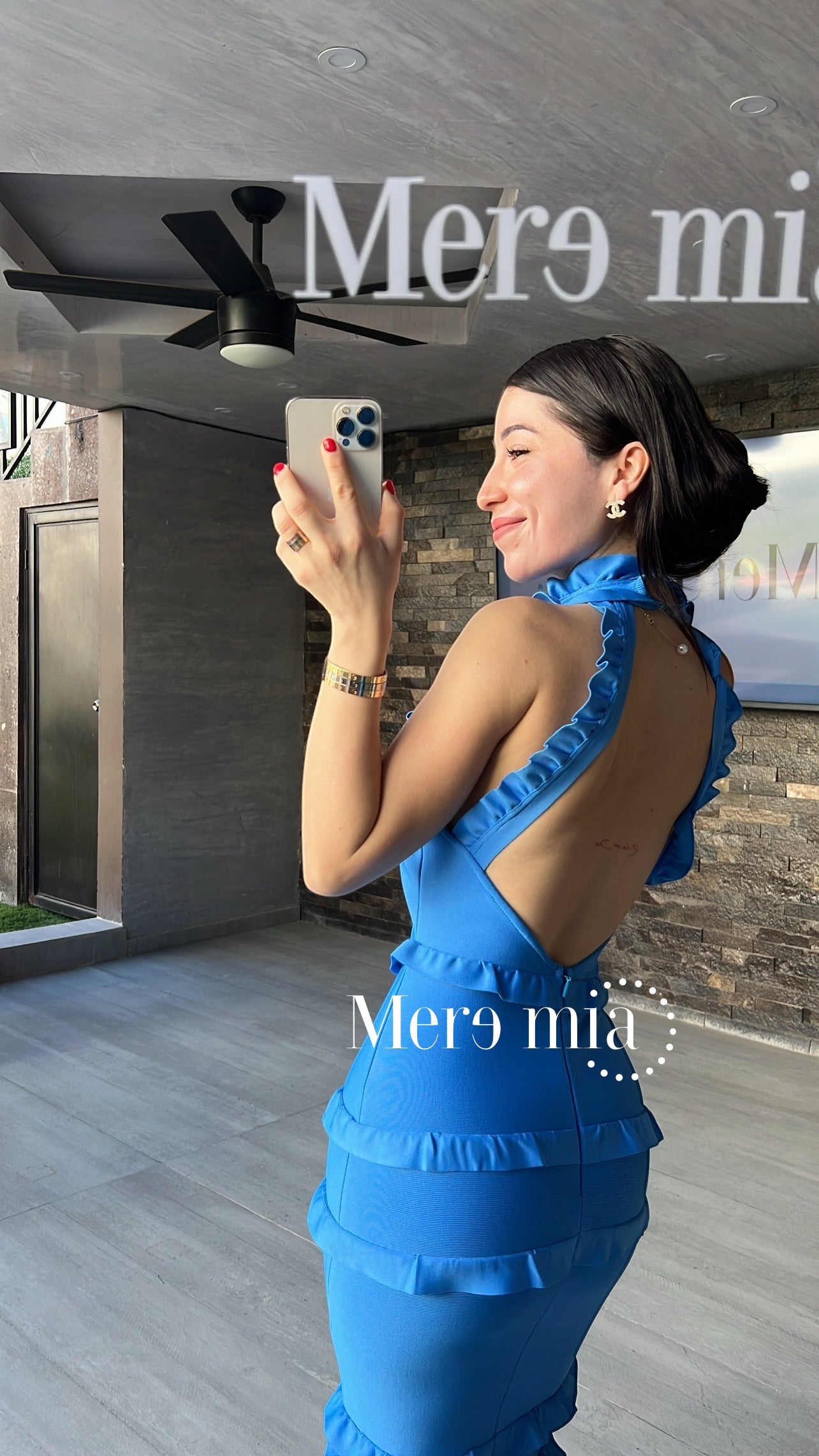 Vestido azul esc olanes