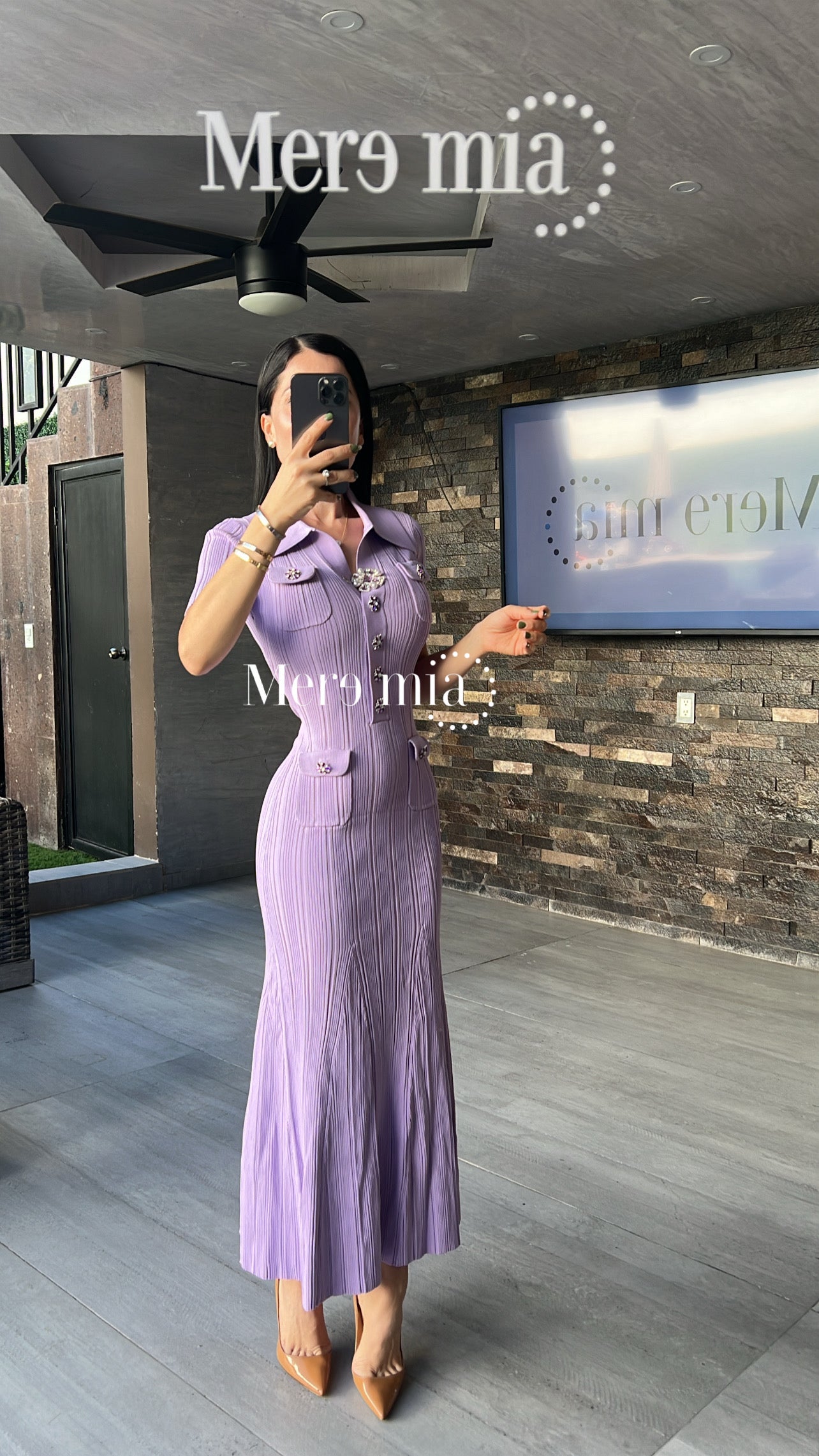 Vestido lila knit mc