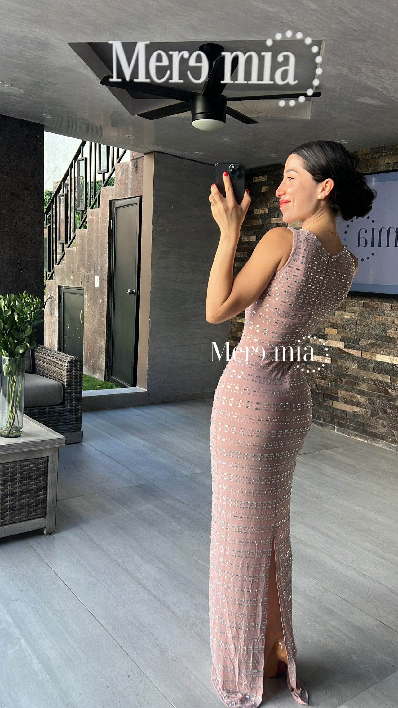 Vestido apl platas piedras